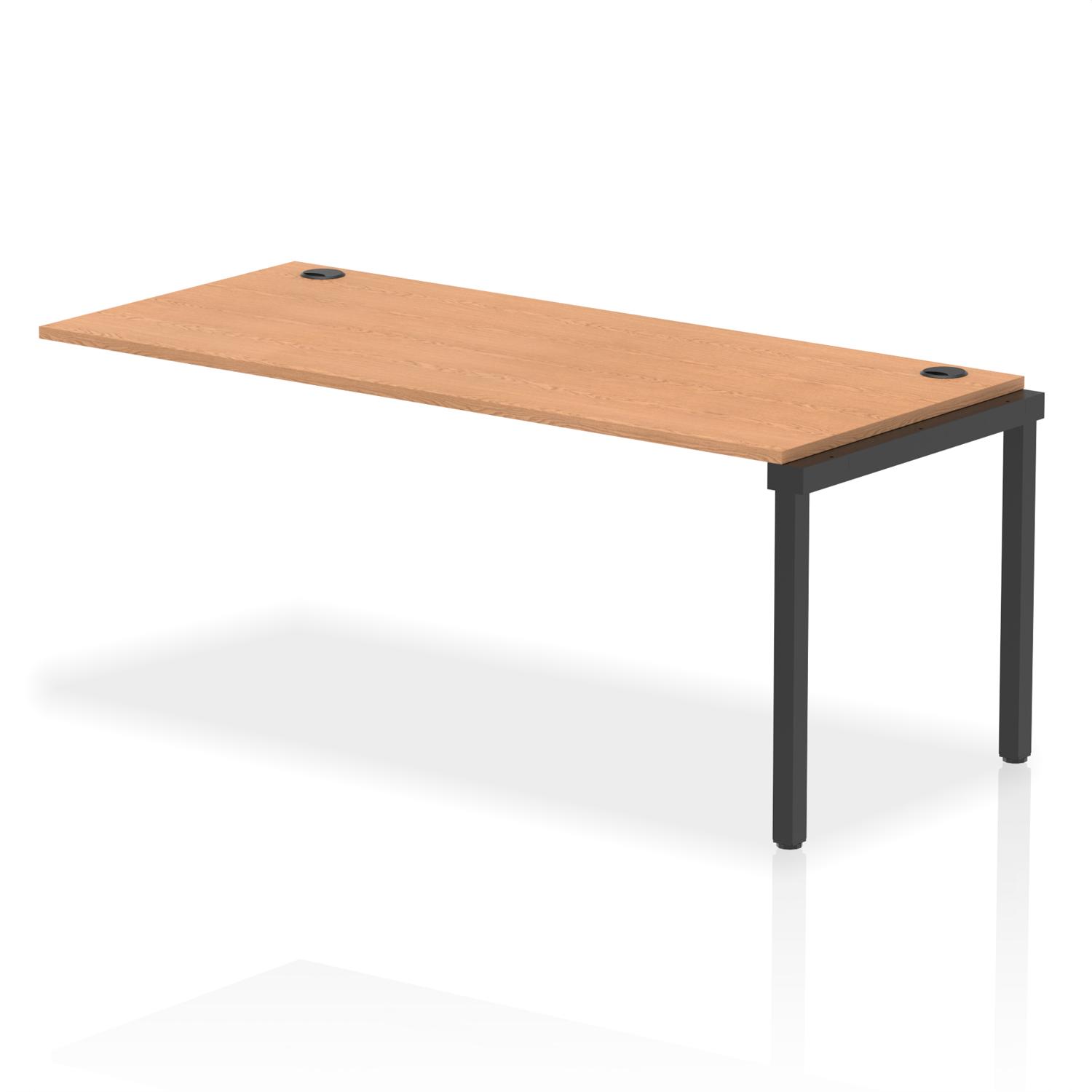 Impulse Bench Single Row Ext Kit 1800 Black Frame Office Bench Desk Oak