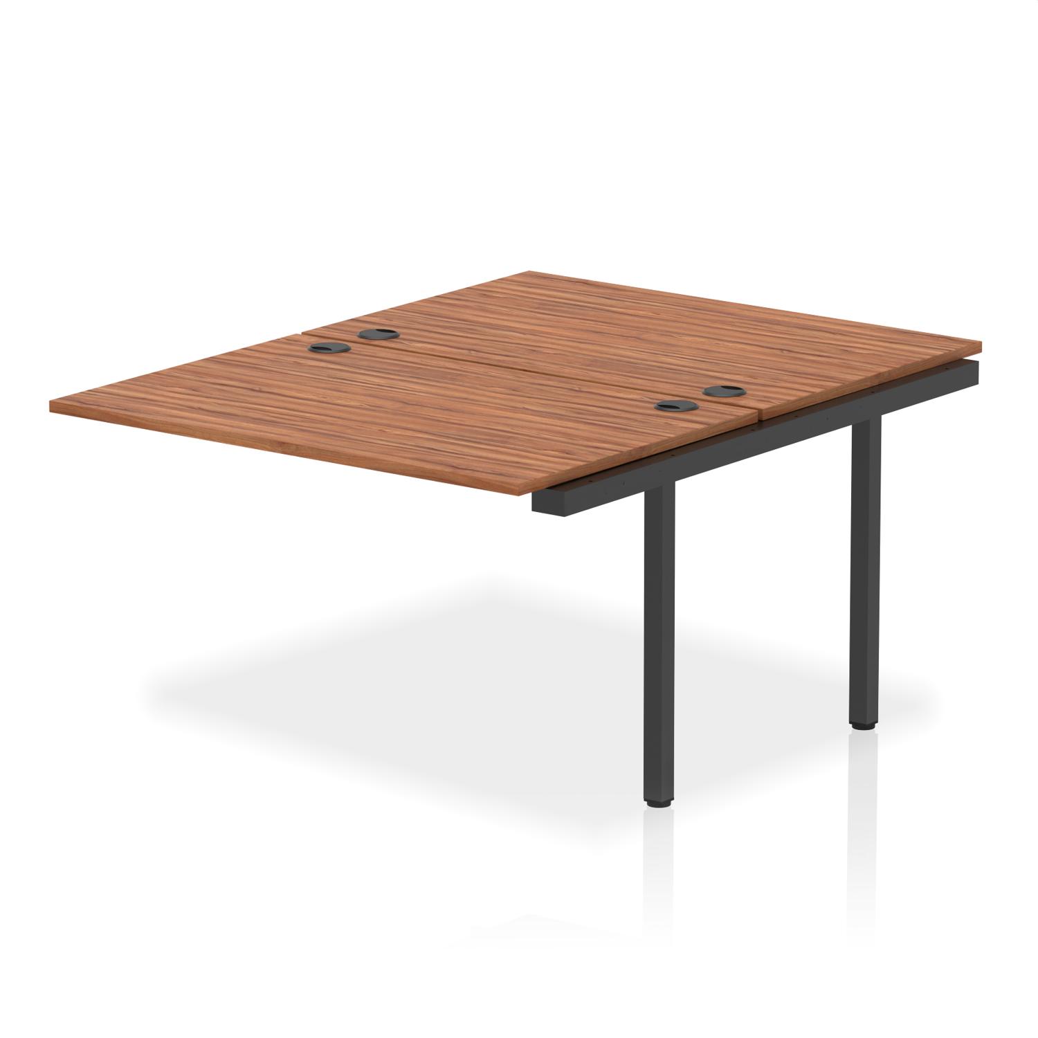 Impulse Bench B2B Ext Kit 1200 Black Frame Office Bench Desk Walnut