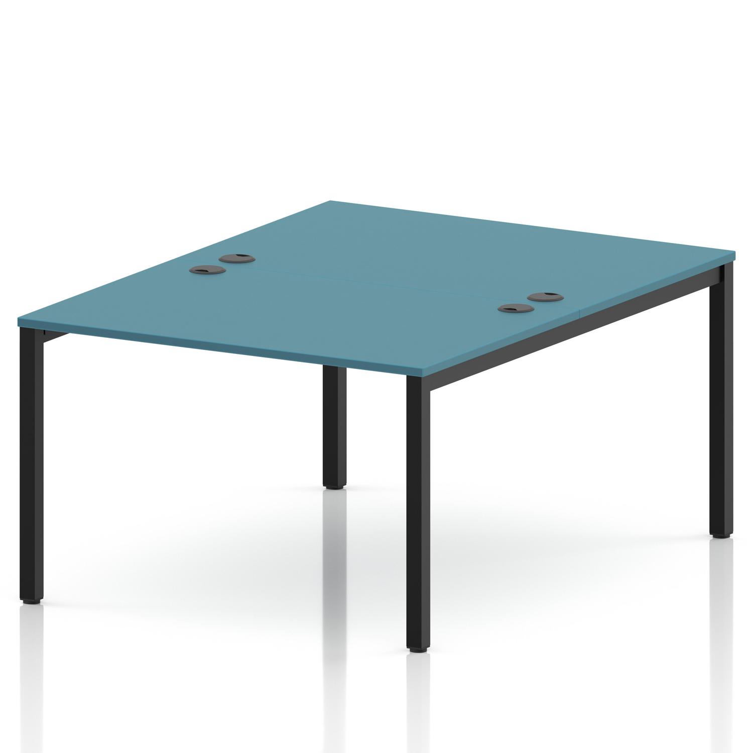 Impulse Bench B2B 2 Person 1200 Black Frame Office Bench Desk Dark Teal Impulse Bench B2B 2 Person 1200 Black Frame Office Bench Desk Dark Teal