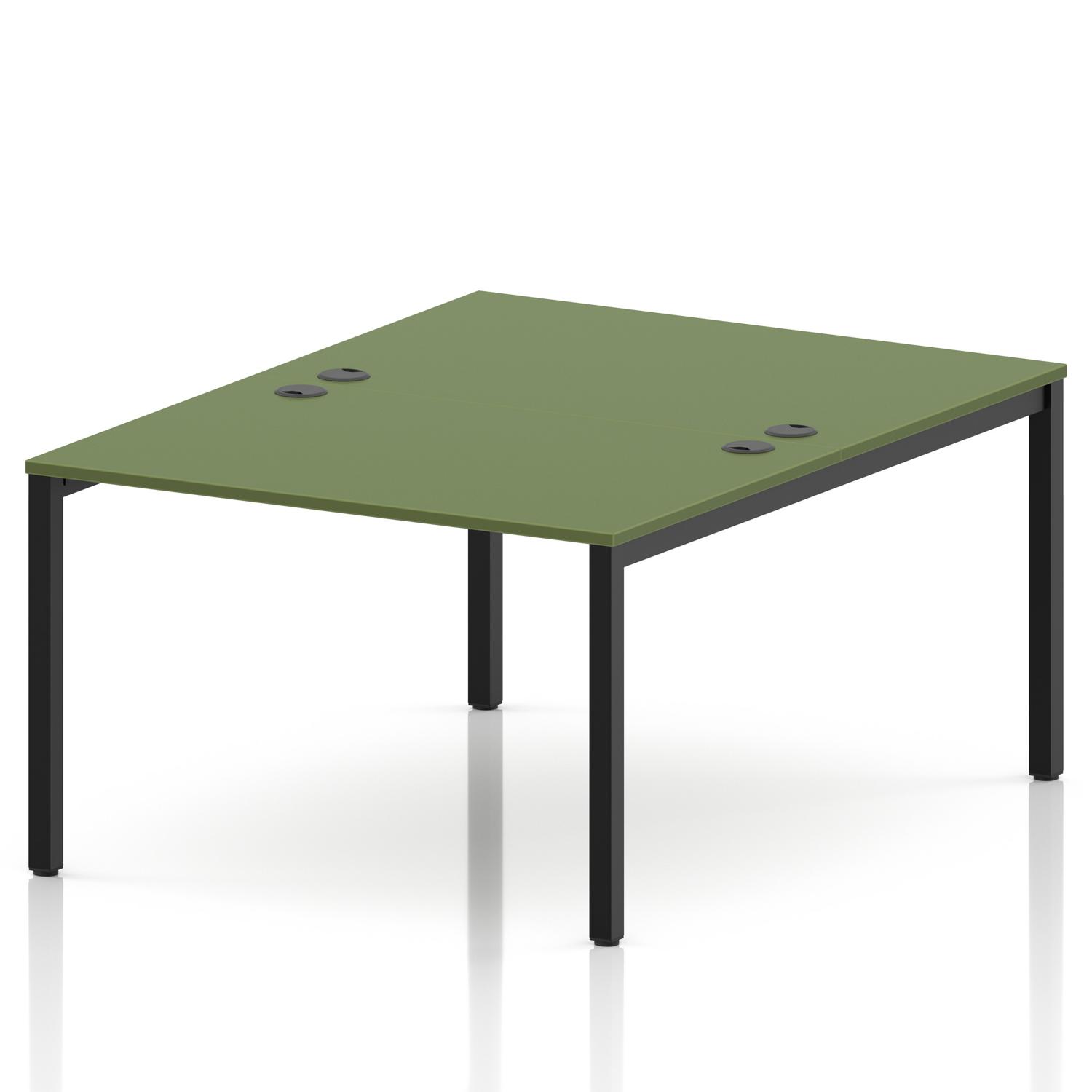 Impulse Bench B2B 2 Person 1200 Black Frame Office Bench Desk Moss Green Impulse Bench B2B 2 Person 1200 Black Frame Office Bench Desk Moss Green
