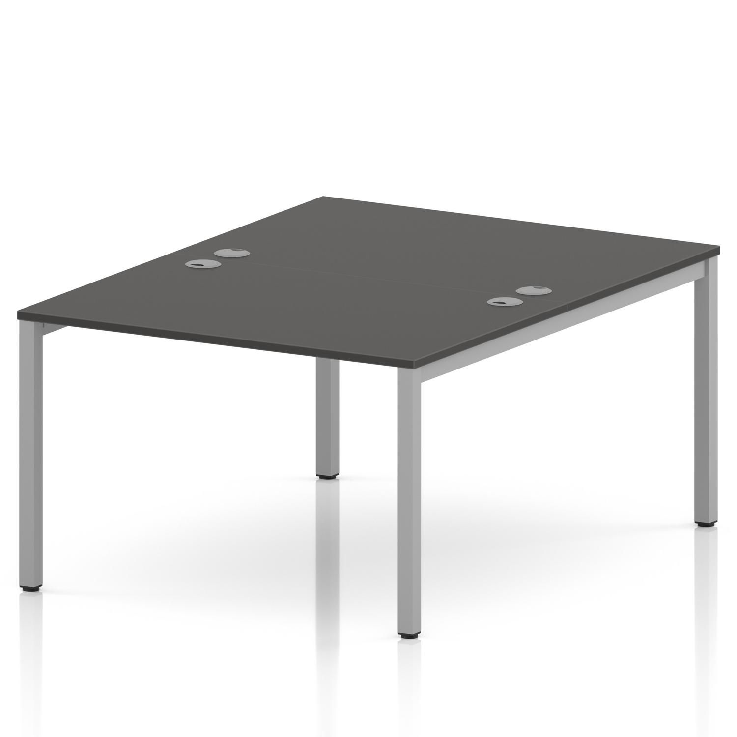 Impulse Bench B2B 2 Person 1200 Silver Frame Office Bench Desk Carbon Grey Impulse Bench B2B 2 Person 1200 Silver Frame Office Bench Desk Carbon Grey
