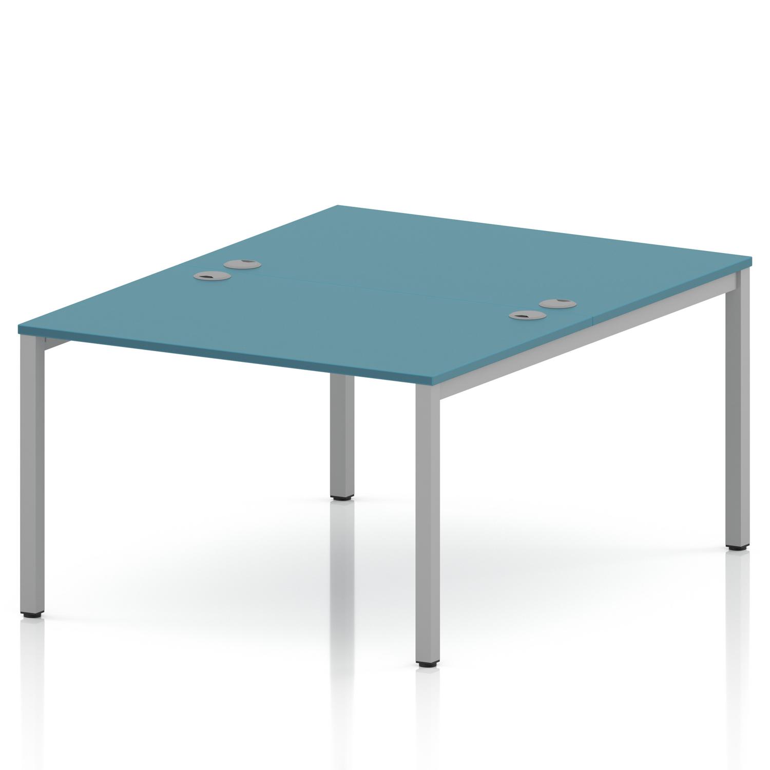 Impulse Bench B2B 2 Person 1200 Silver Frame Office Bench Desk Dark Teal Impulse Bench B2B 2 Person 1200 Silver Frame Office Bench Desk Dark Teal