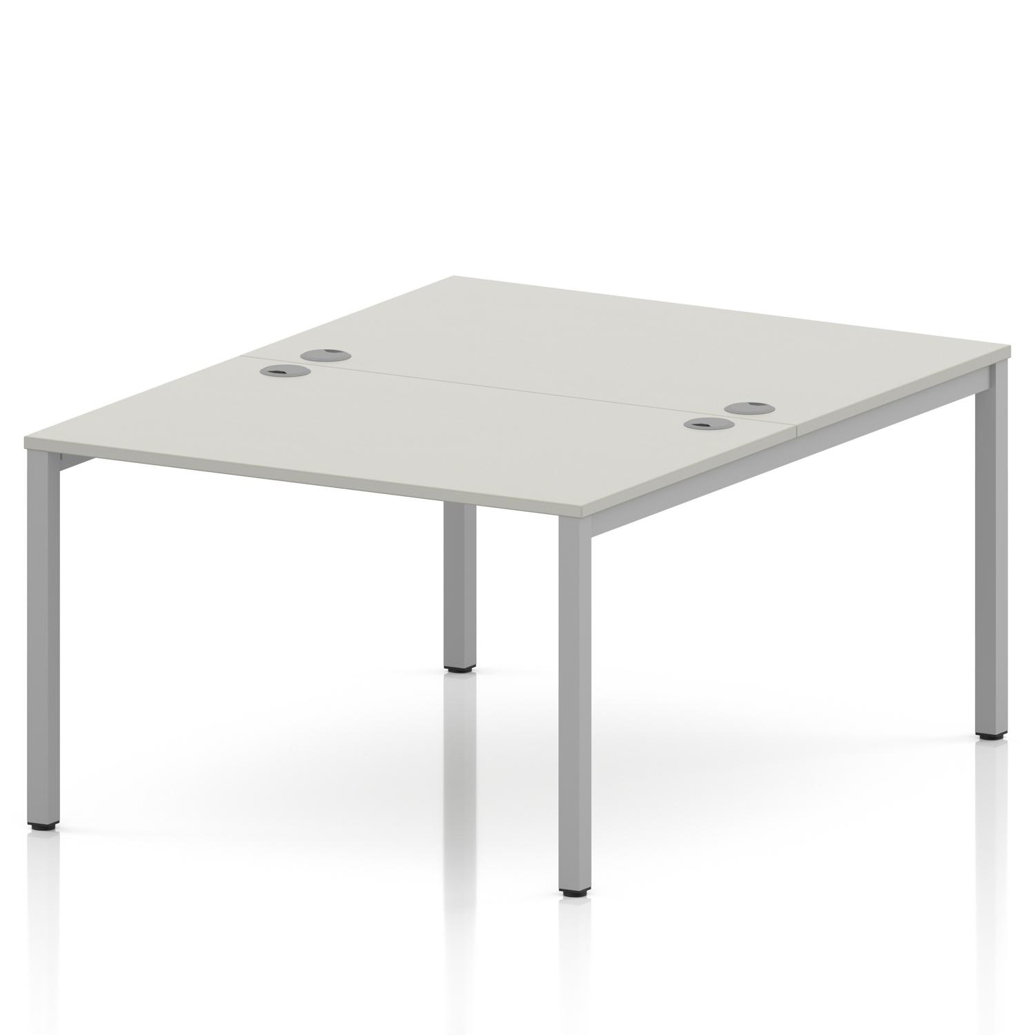 Impulse Bench B2B 2 Person 1200 Silver Frame Office Bench Desk Dove Grey Impulse Bench B2B 2 Person 1200 Silver Frame Office Bench Desk Dove Grey