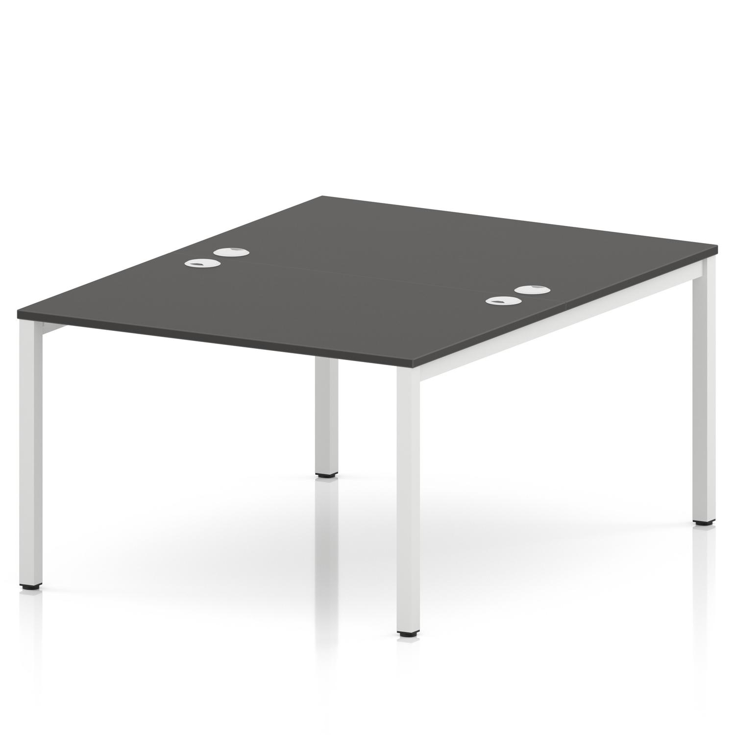 Impulse Bench B2B 2 Person 1200 White Frame Office Bench Desk Carbon Grey Impulse Bench B2B 2 Person 1200 White Frame Office Bench Desk Carbon Grey