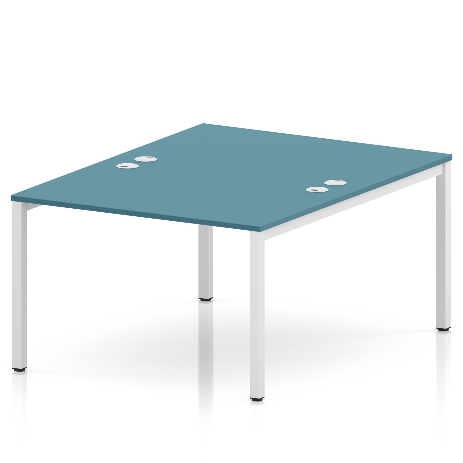Impulse Bench B2B 2 Person 1200 White Frame Office Bench Desk Dark Teal Impulse Bench B2B 2 Person 1200 White Frame Office Bench Desk Dark Teal