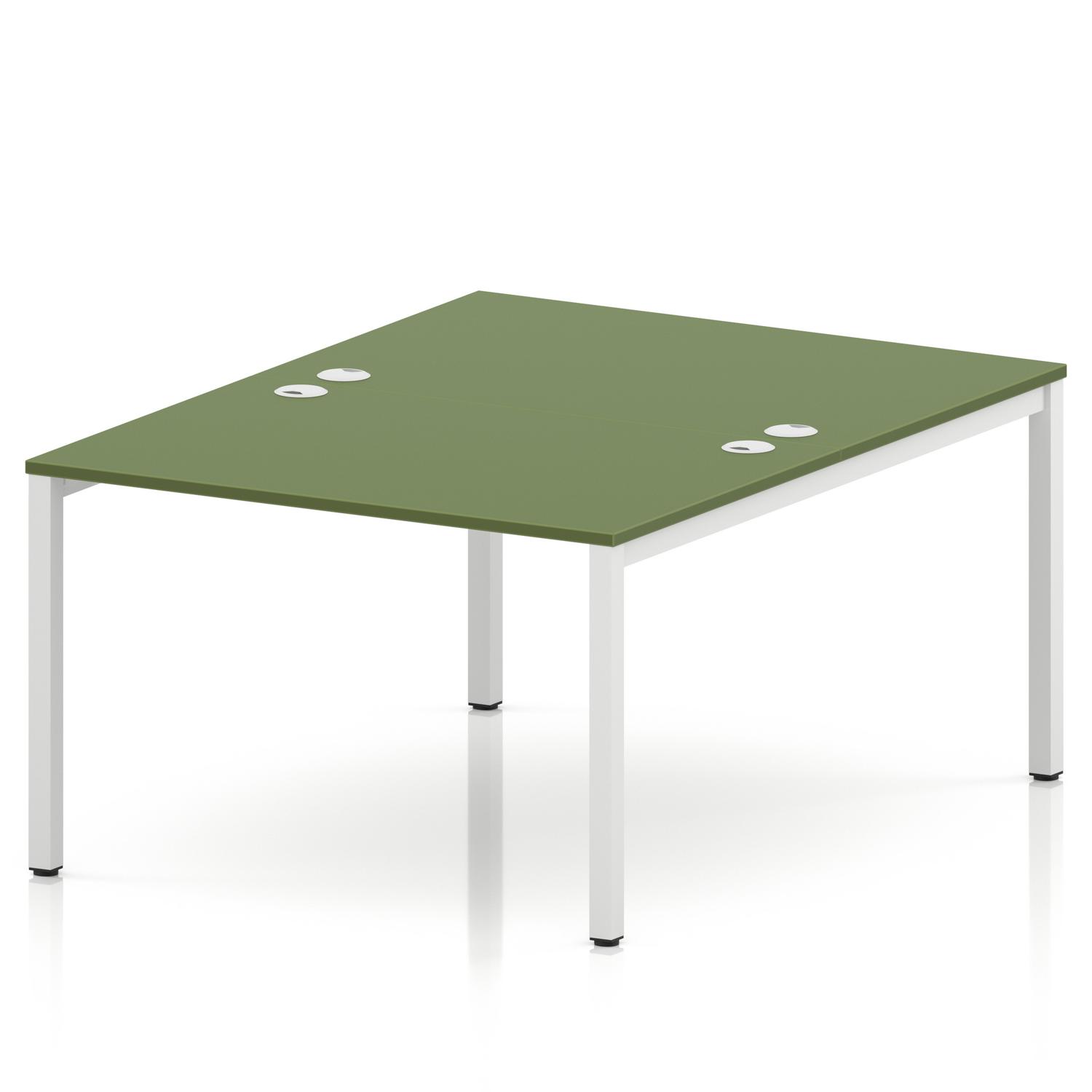 Impulse Bench B2B 2 Person 1200 White Frame Office Bench Desk Moss Green Impulse Bench B2B 2 Person 1200 White Frame Office Bench Desk Moss Green