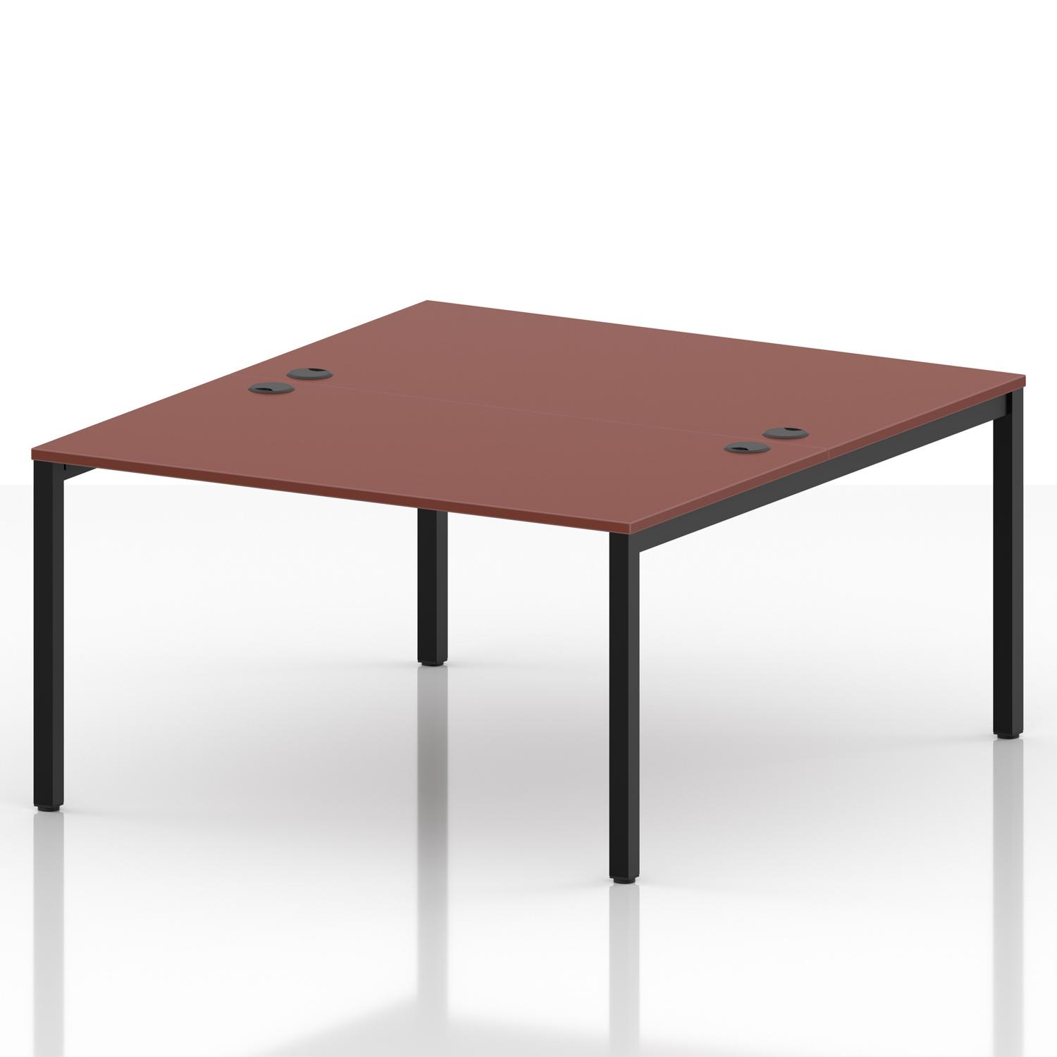 Impulse Bench B2B 2 Person 1400 Black Frame Office Bench Desk Brick Red Impulse Bench B2B 2 Person 1400 Black Frame Office Bench Desk Brick Red