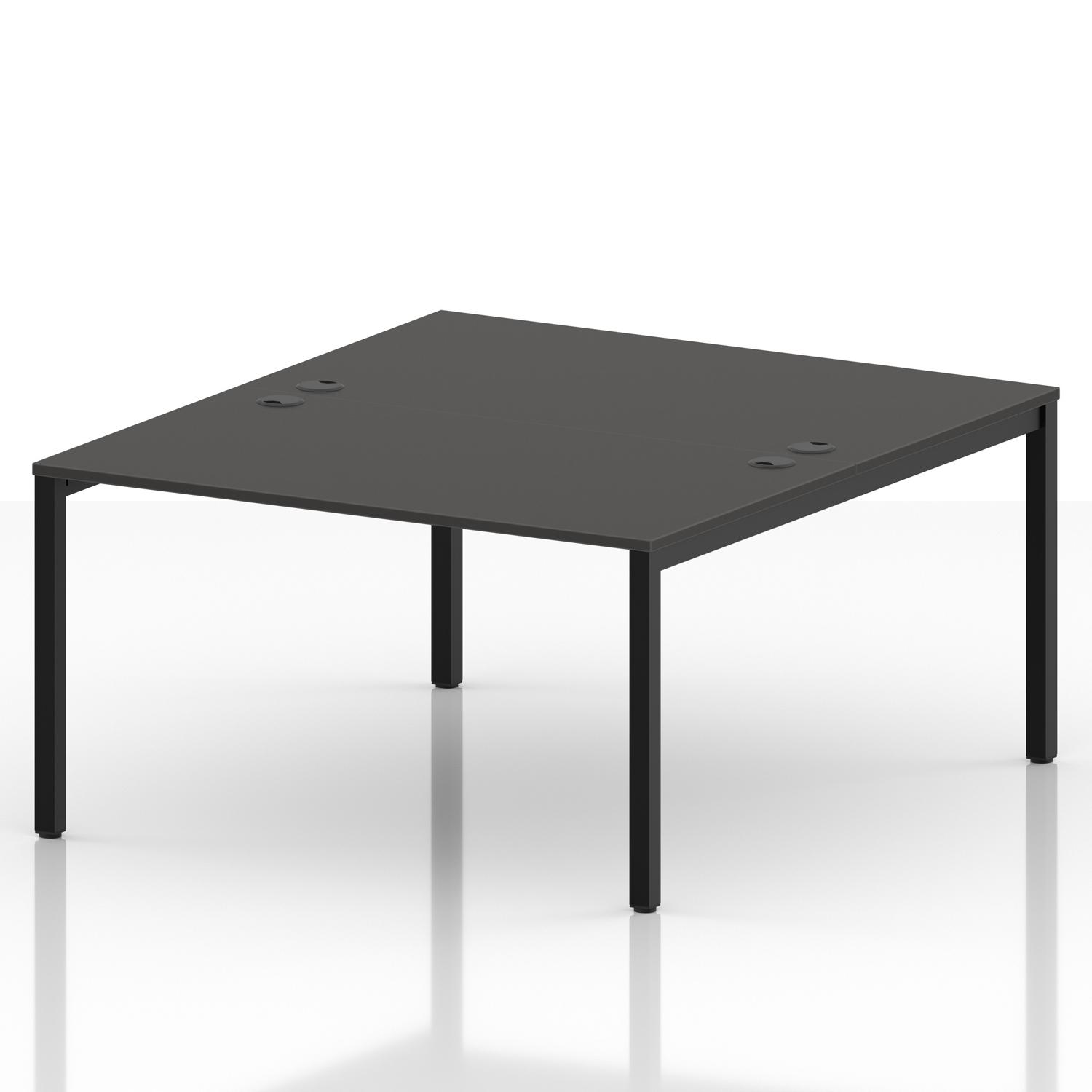 Impulse Bench B2B 2 Person 1400 Black Frame Office Bench Desk Carbon Grey Impulse Bench B2B 2 Person 1400 Black Frame Office Bench Desk Carbon Grey
