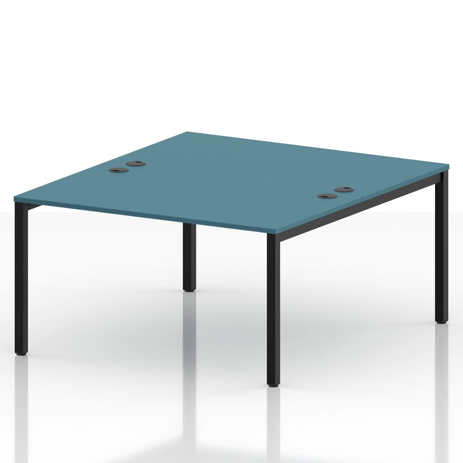 Impulse Bench B2B 2 Person 1400 Black Frame Office Bench Desk Dark Teal Impulse Bench B2B 2 Person 1400 Black Frame Office Bench Desk Dark Teal