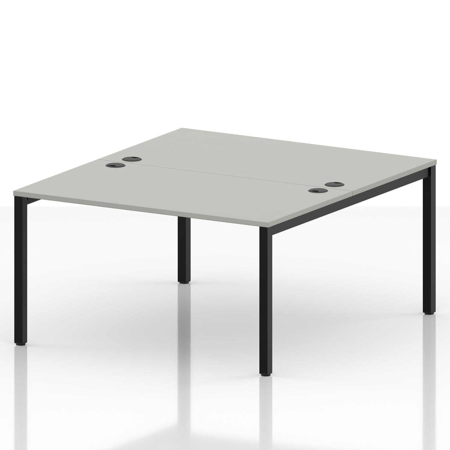 Impulse Bench B2B 2 Person 1400 Black Frame Office Bench Desk Dove Grey Impulse Bench B2B 2 Person 1400 Black Frame Office Bench Desk Dove Grey