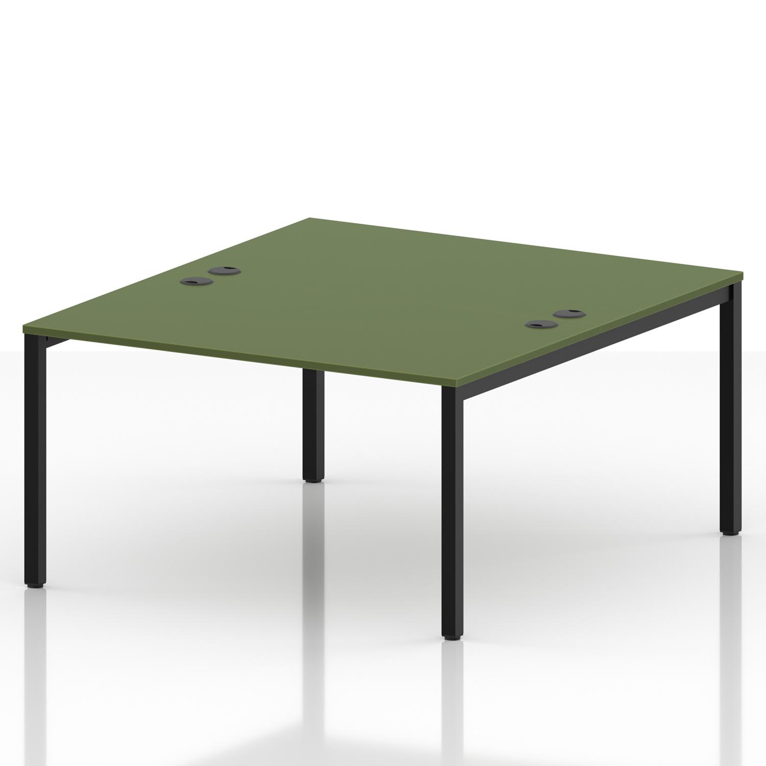 Impulse Bench B2B 2 Person 1400 Black Frame Office Bench Desk Moss Green Impulse Bench B2B 2 Person 1400 Black Frame Office Bench Desk Moss Green