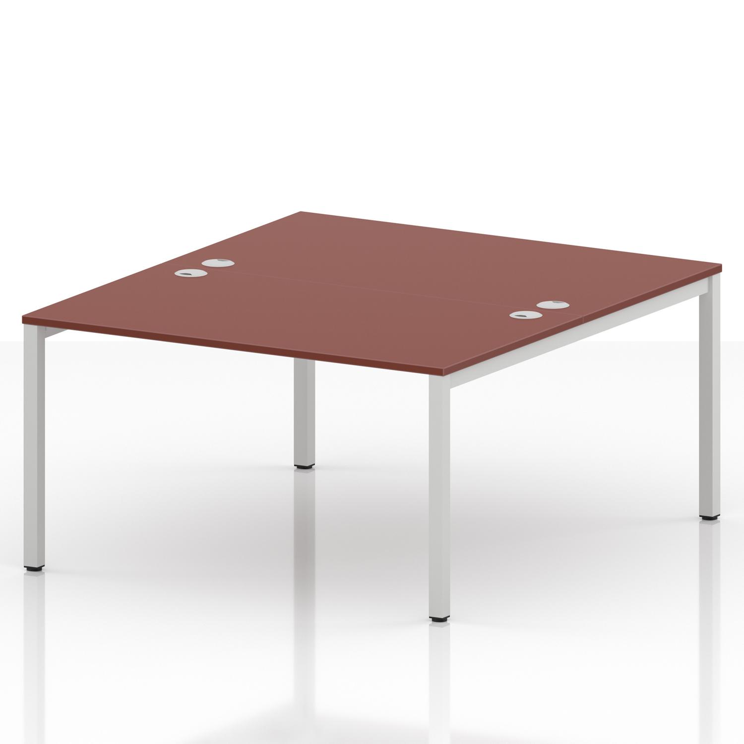 Impulse Bench B2B 2 Person 1400 White Frame Office Bench Desk Brick Red Impulse Bench B2B 2 Person 1400 White Frame Office Bench Desk Brick Red