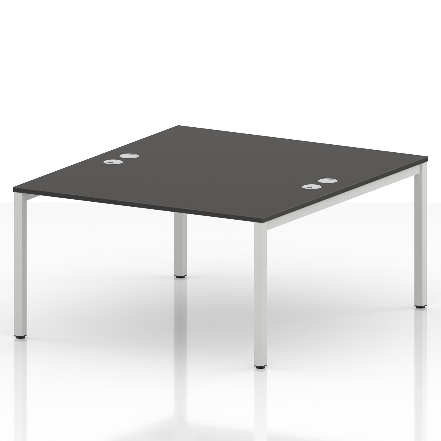Impulse Bench B2B 2 Person 1400 White Frame Office Bench Desk Carbon Grey Impulse Bench B2B 2 Person 1400 White Frame Office Bench Desk Carbon Grey