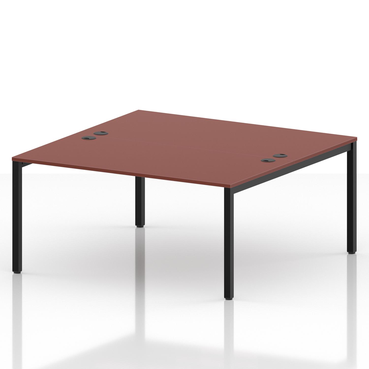 Impulse Bench B2B 2 Person 1600 Black Frame Office Bench Desk Brick Red Impulse Bench B2B 2 Person 1600 Black Frame Office Bench Desk Brick Red