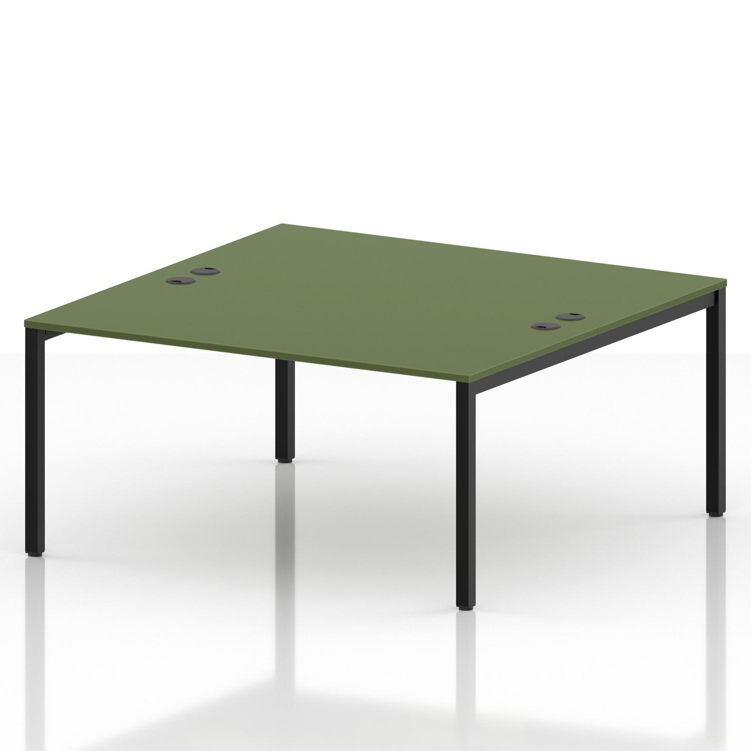 Impulse Bench B2B 2 Person 1600 Black Frame Office Bench Desk Moss Green Impulse Bench B2B 2 Person 1600 Black Frame Office Bench Desk Moss Green