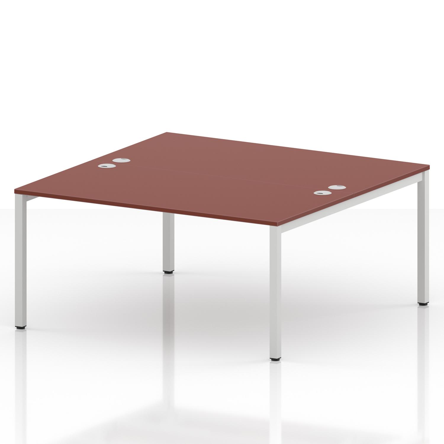 Impulse Bench B2B 2 Person 1600 White Frame Office Bench Desk Brick Red Impulse Bench B2B 2 Person 1600 White Frame Office Bench Desk Brick Red