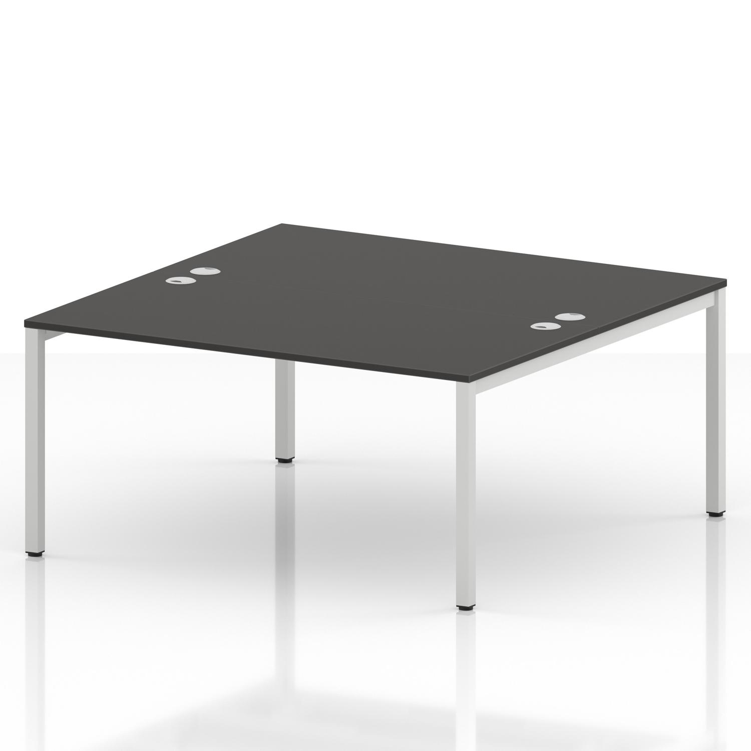 Impulse Bench B2B 2 Person 1600 White Frame Office Bench Desk Carbon Grey Impulse Bench B2B 2 Person 1600 White Frame Office Bench Desk Carbon Grey
