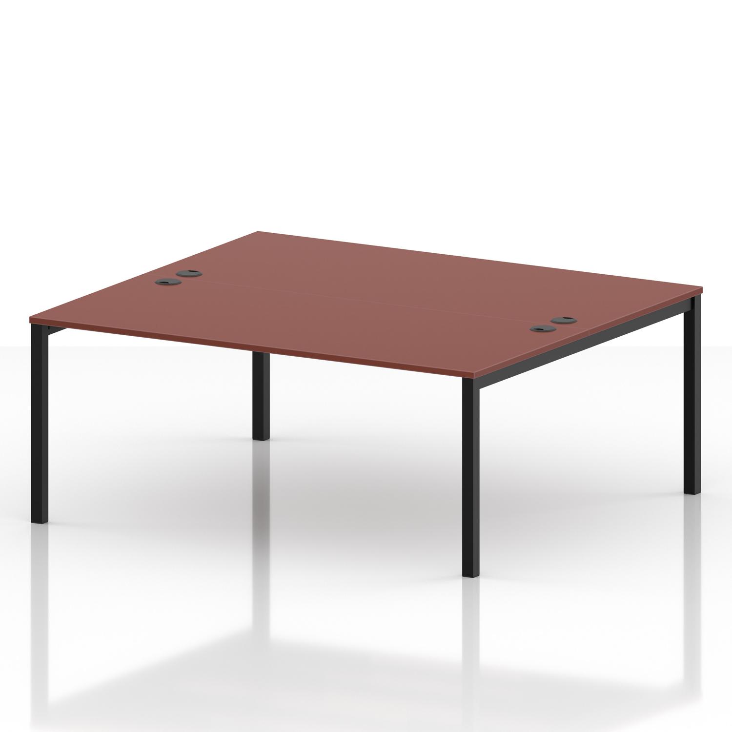 Impulse Bench B2B 2 Person 1800 Black Frame Office Bench Desk Brick Red Impulse Bench B2B 2 Person 1800 Black Frame Office Bench Desk Brick Red