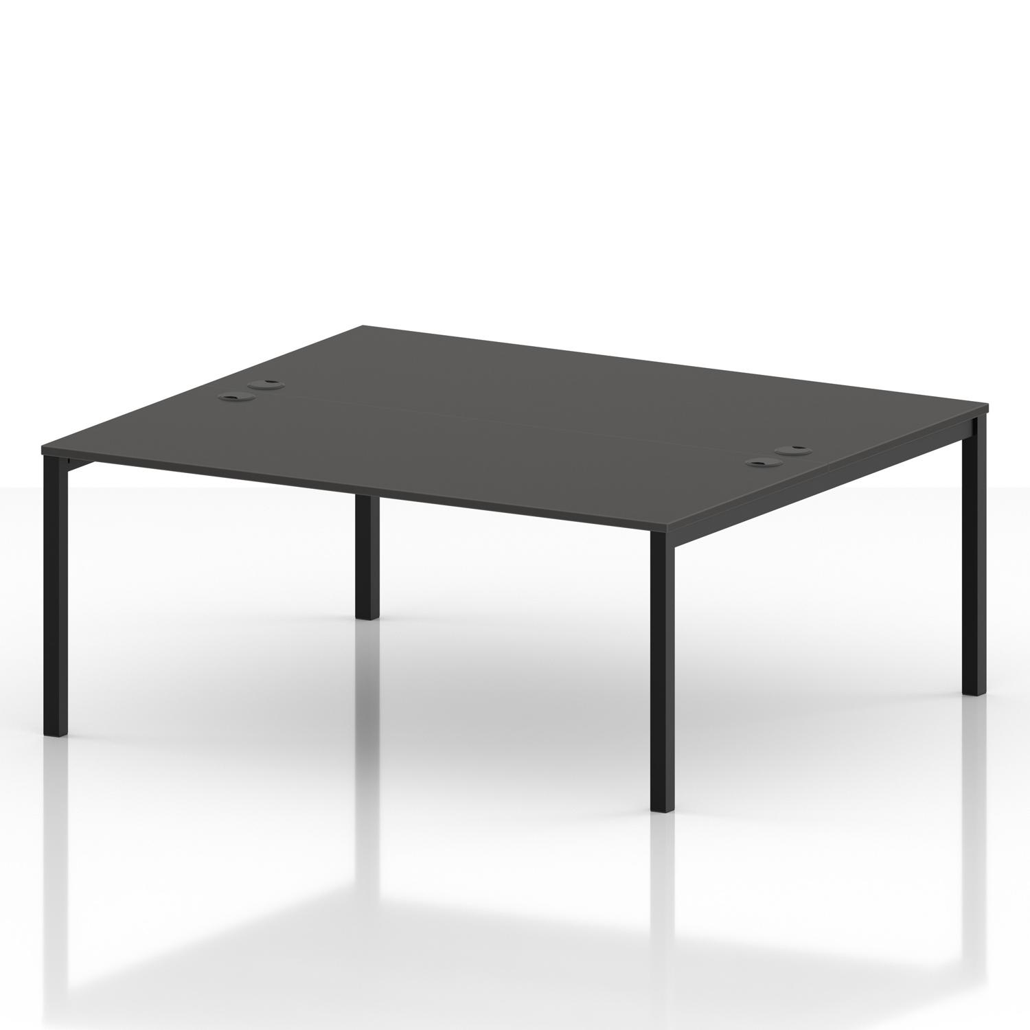 Impulse Bench B2B 2 Person 1800 Black Frame Office Bench Desk Carbon Grey Impulse Bench B2B 2 Person 1800 Black Frame Office Bench Desk Carbon Grey