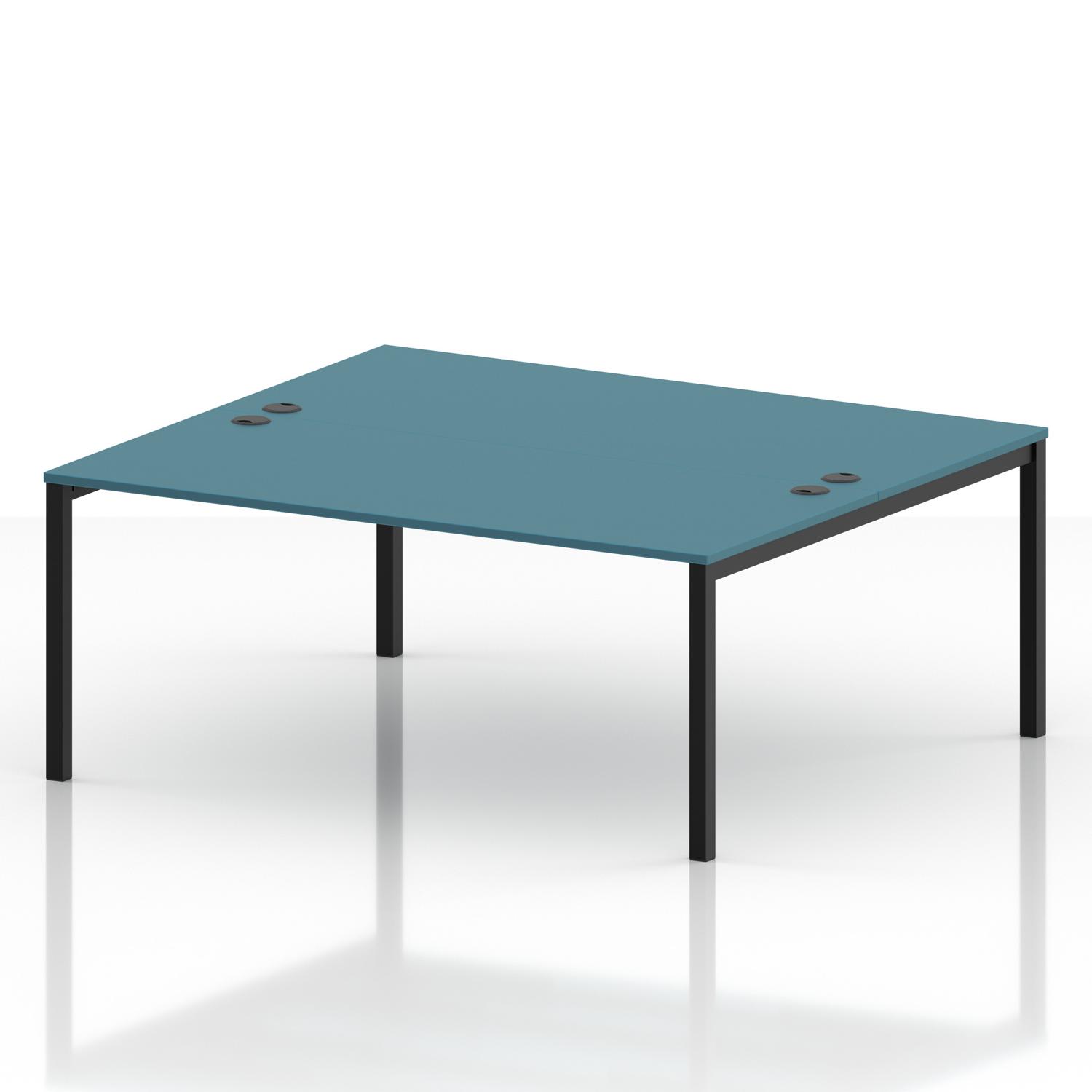 Impulse Bench B2B 2 Person 1800 Black Frame Office Bench Desk Dark Teal Impulse Bench B2B 2 Person 1800 Black Frame Office Bench Desk Dark Teal