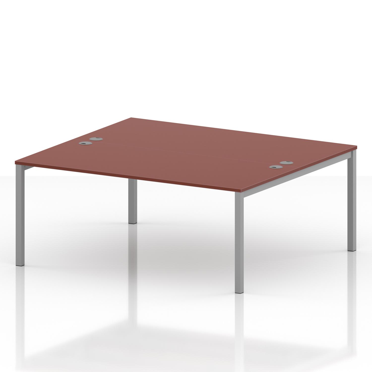 Impulse Bench B2B 2 Person 1800 Silver Frame Office Bench Desk Brick Red Impulse Bench B2B 2 Person 1800 Silver Frame Office Bench Desk Brick Red