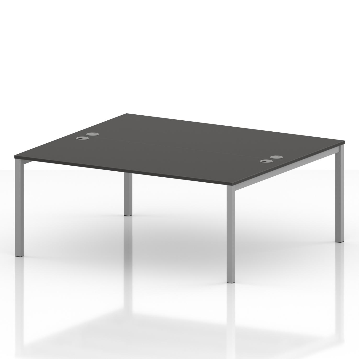 Impulse Bench B2B 2 Person 1800 Silver Frame Office Bench Desk Carbon Grey Impulse Bench B2B 2 Person 1800 Silver Frame Office Bench Desk Carbon Grey