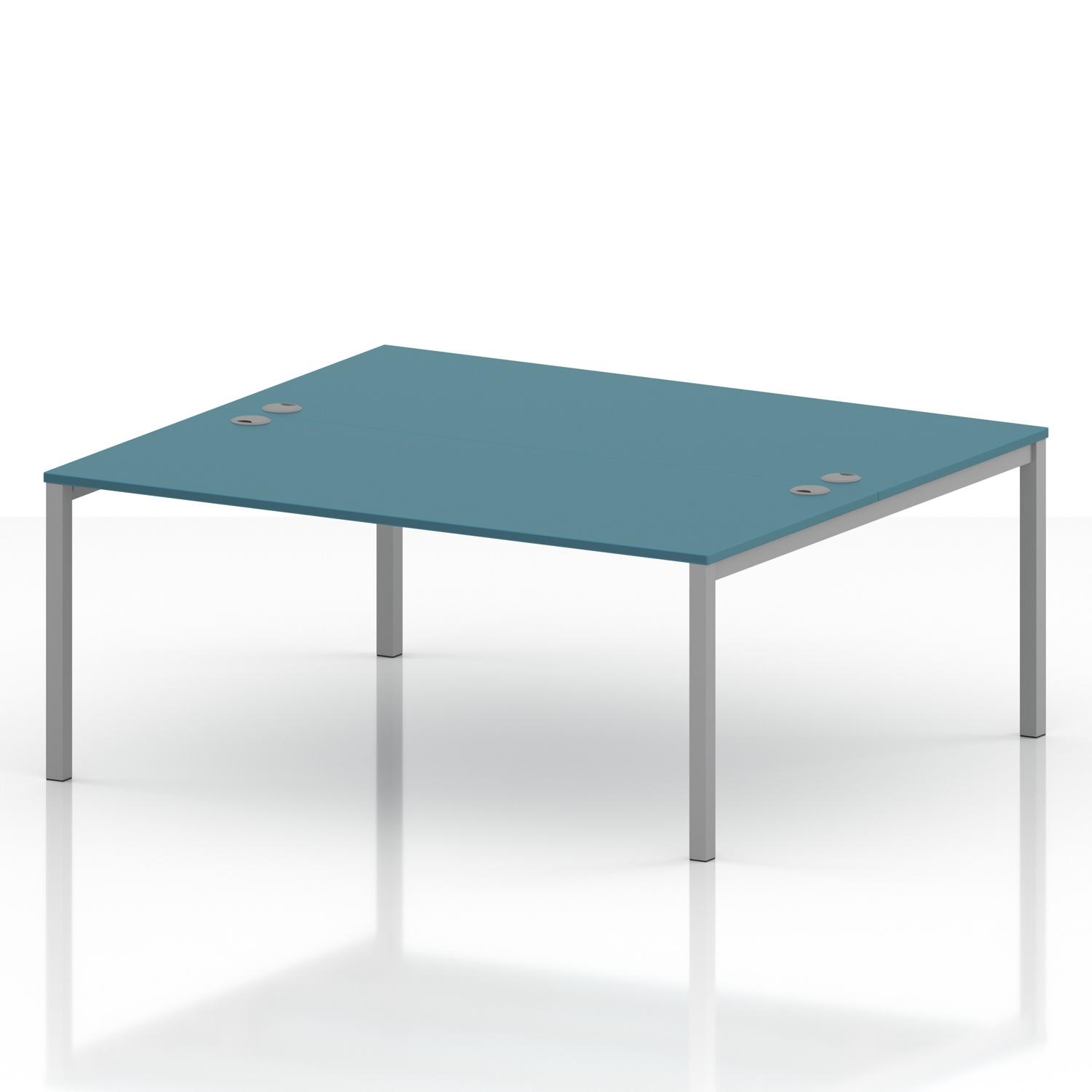 Impulse Bench B2B 2 Person 1800 Silver Frame Office Bench Desk Dark Teal Impulse Bench B2B 2 Person 1800 Silver Frame Office Bench Desk Dark Teal