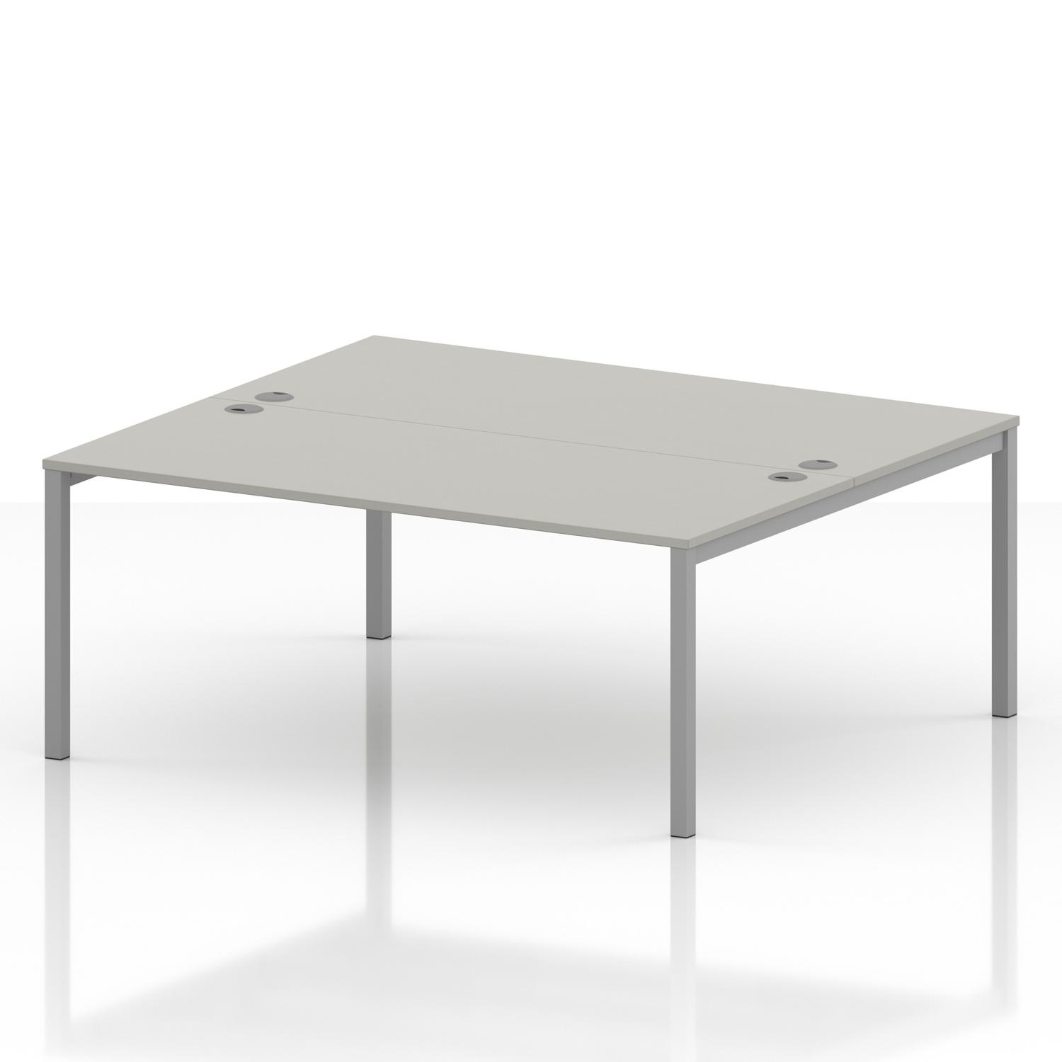 Impulse Bench B2B 2 Person 1800 Silver Frame Office Bench Desk Dove Grey Impulse Bench B2B 2 Person 1800 Silver Frame Office Bench Desk Dove Grey