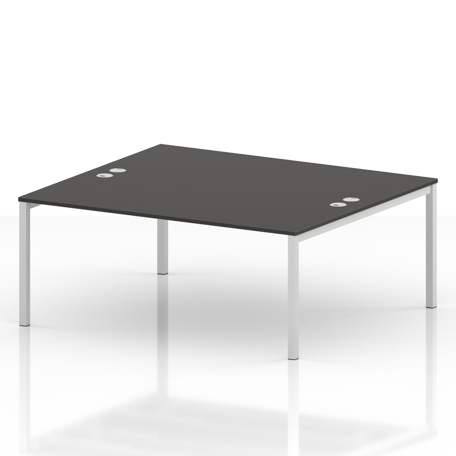 Impulse Bench B2B 2 Person 1800 White Frame Office Bench Desk Carbon Grey Impulse Bench B2B 2 Person 1800 White Frame Office Bench Desk Carbon Grey