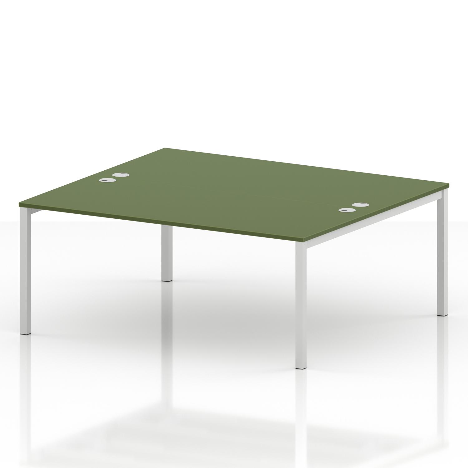 Impulse Bench B2B 2 Person 1800 White Frame Office Bench Desk Moss Green Impulse Bench B2B 2 Person 1800 White Frame Office Bench Desk Moss Green