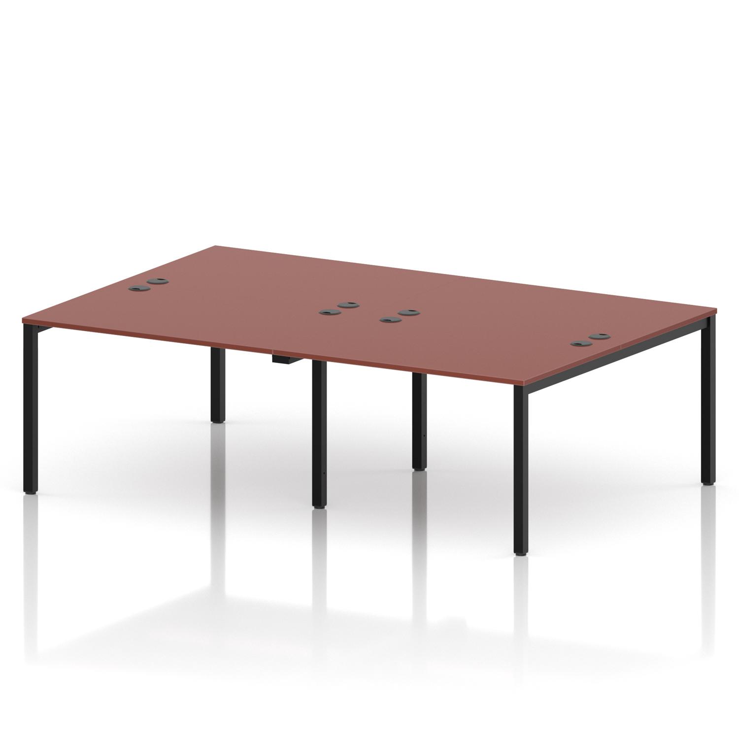 Impulse Bench B2B 4 Person 1200 Black Frame Office Bench Desk Brick Red Impulse Bench B2B 4 Person 1200 Black Frame Office Bench Desk Brick Red