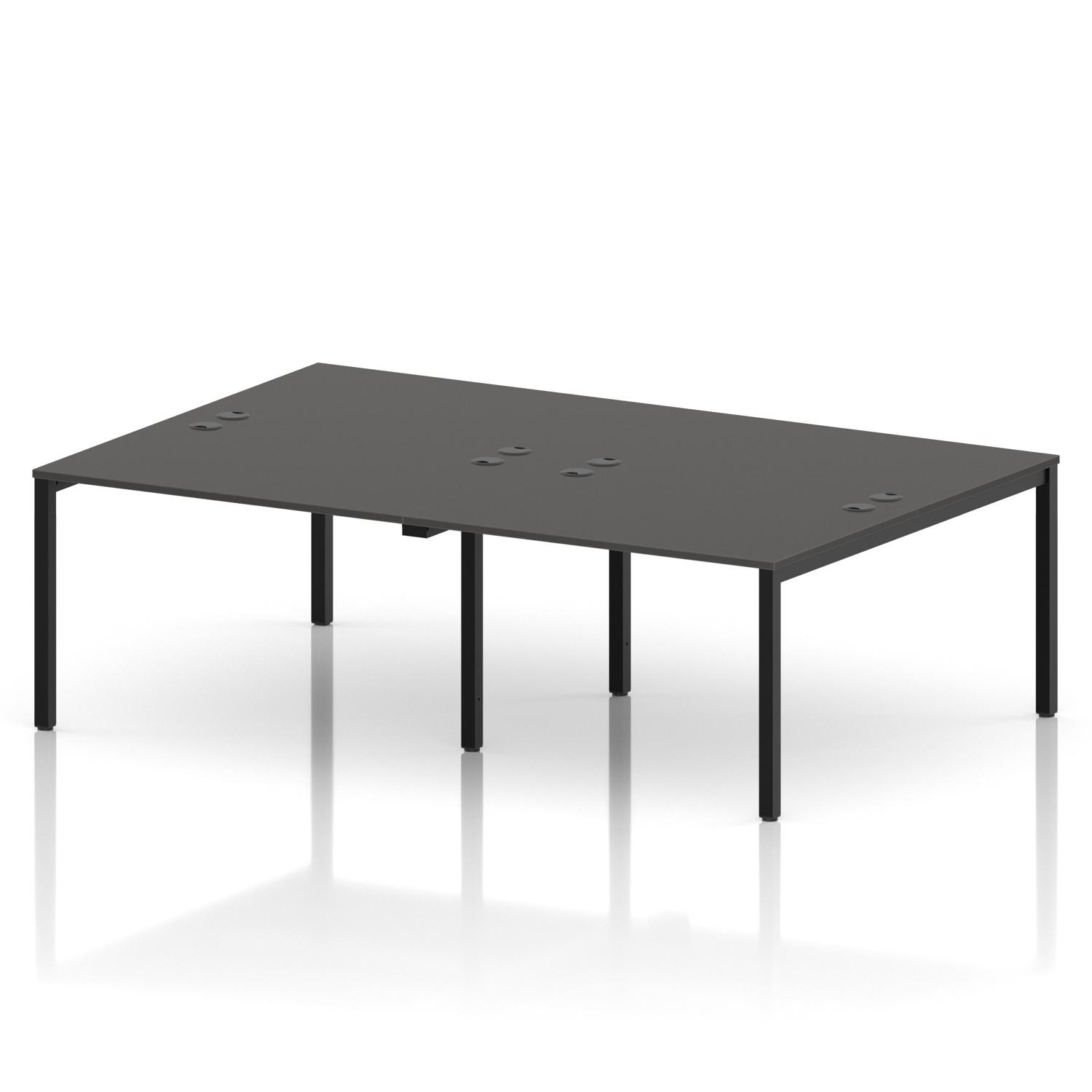 Impulse Bench B2B 4 Person 1200 Black Frame Office Bench Desk Carbon Grey Impulse Bench B2B 4 Person 1200 Black Frame Office Bench Desk Carbon Grey