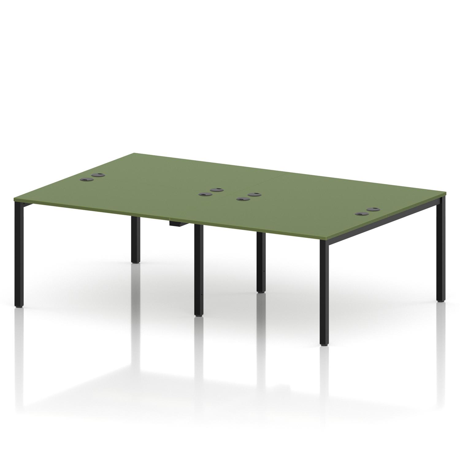 Impulse Bench B2B 4 Person 1200 Black Frame Office Bench Desk Moss Green Impulse Bench B2B 4 Person 1200 Black Frame Office Bench Desk Moss Green