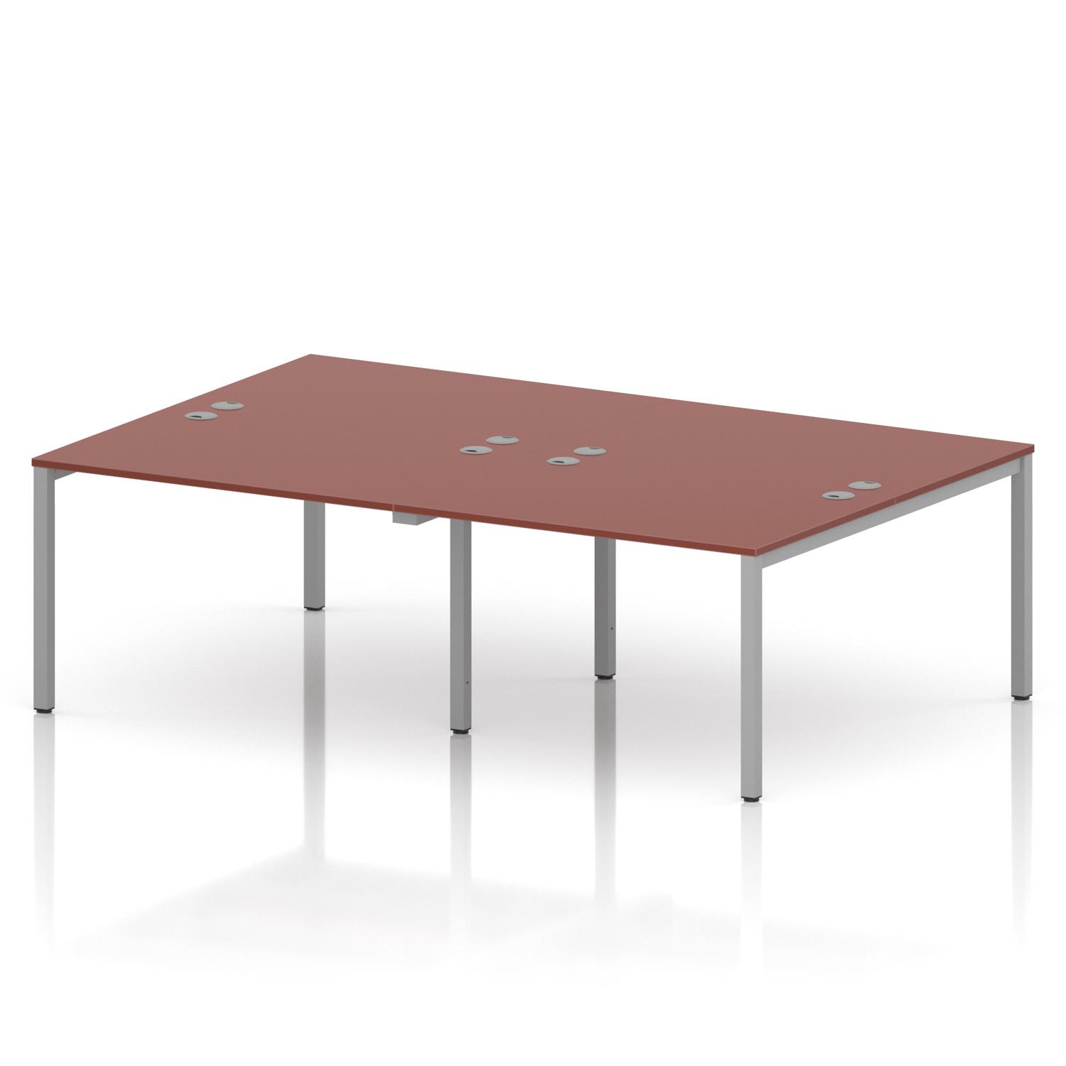 Impulse Bench B2B 4 Person 1200 Silver Frame Office Bench Desk Brick Red Impulse Bench B2B 4 Person 1200 Silver Frame Office Bench Desk Brick Red