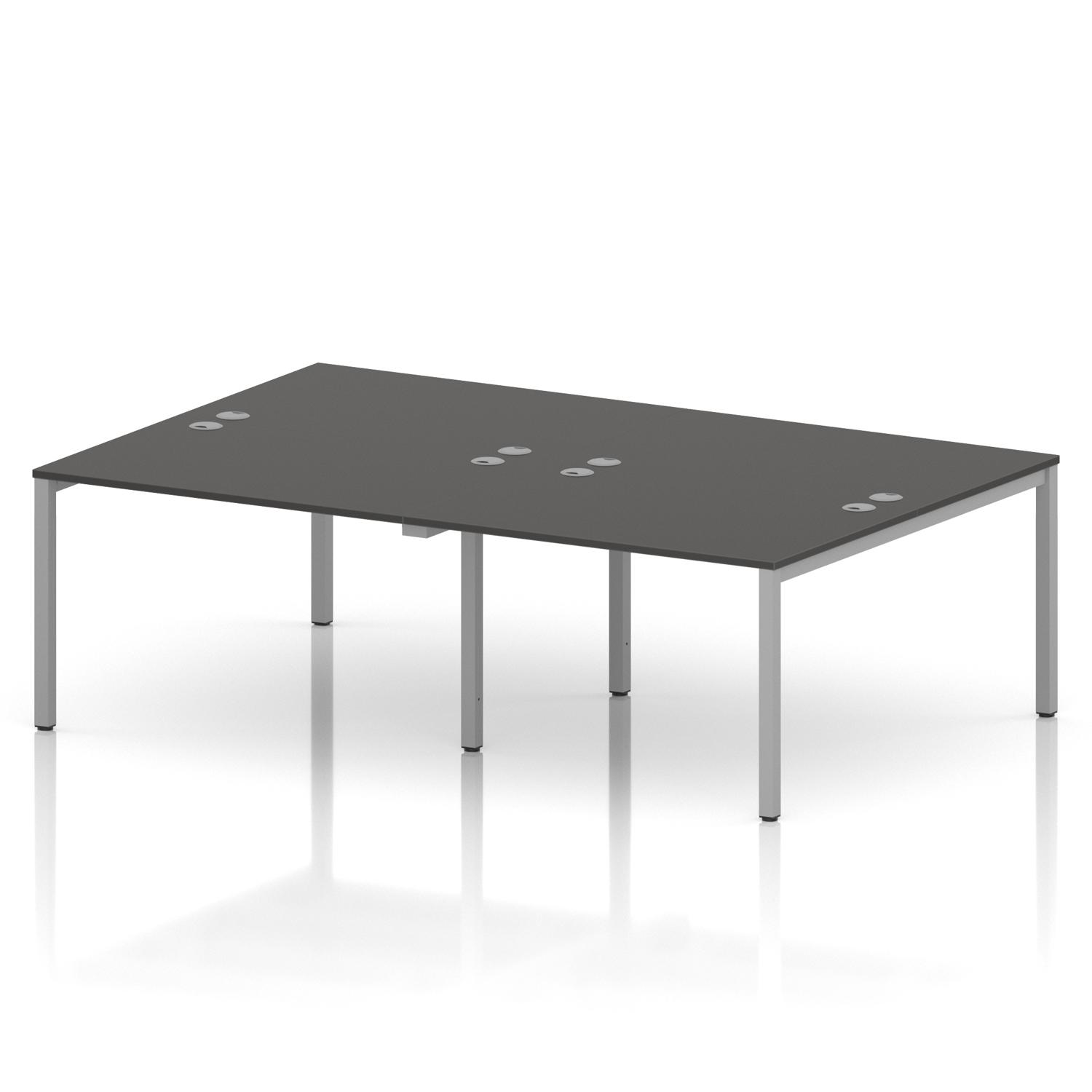 Impulse Bench B2B 4 Person 1200 Silver Frame Office Bench Desk Carbon Grey Impulse Bench B2B 4 Person 1200 Silver Frame Office Bench Desk Carbon Grey