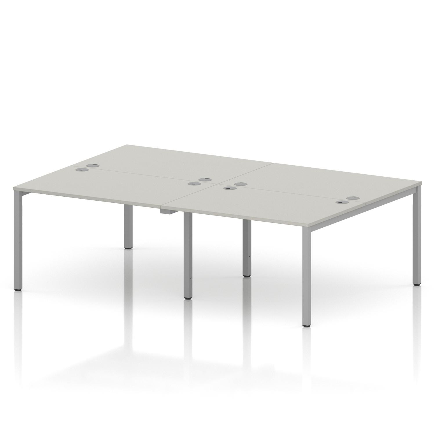 Impulse Bench B2B 4 Person 1200 Silver Frame Office Bench Desk Dove Grey