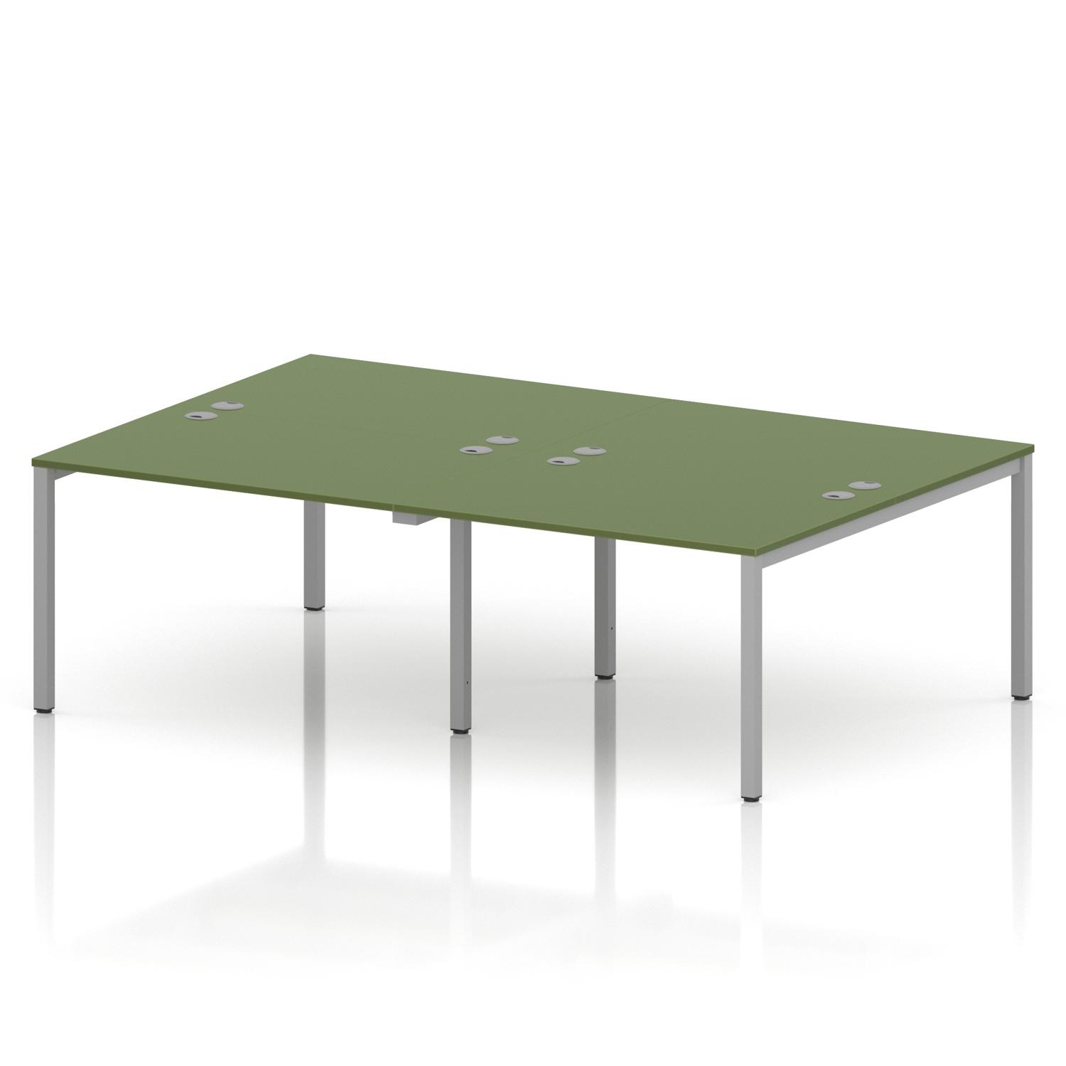 Impulse Bench B2B 4 Person 1200 Silver Frame Office Bench Desk Moss Green Impulse Bench B2B 4 Person 1200 Silver Frame Office Bench Desk Moss Green