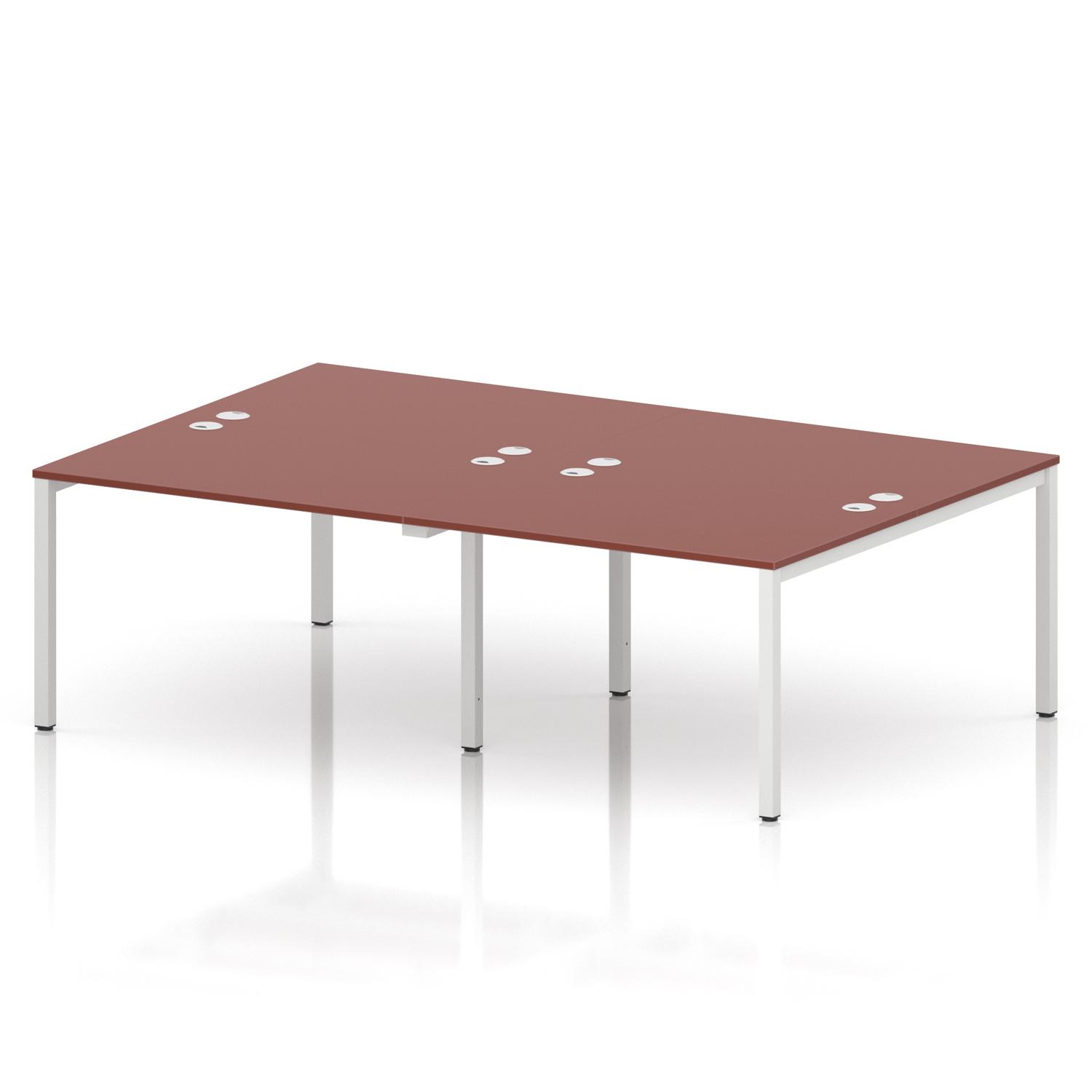 Impulse Bench B2B 4 Person 1200 White Frame Office Bench Desk Brick Red Impulse Bench B2B 4 Person 1200 White Frame Office Bench Desk Brick Red