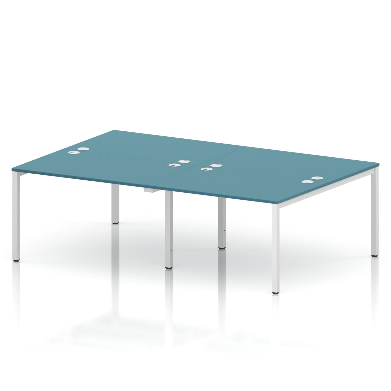 Impulse Bench B2B 4 Person 1200 White Frame Office Bench Desk Dark Teal Impulse Bench B2B 4 Person 1200 White Frame Office Bench Desk Dark Teal