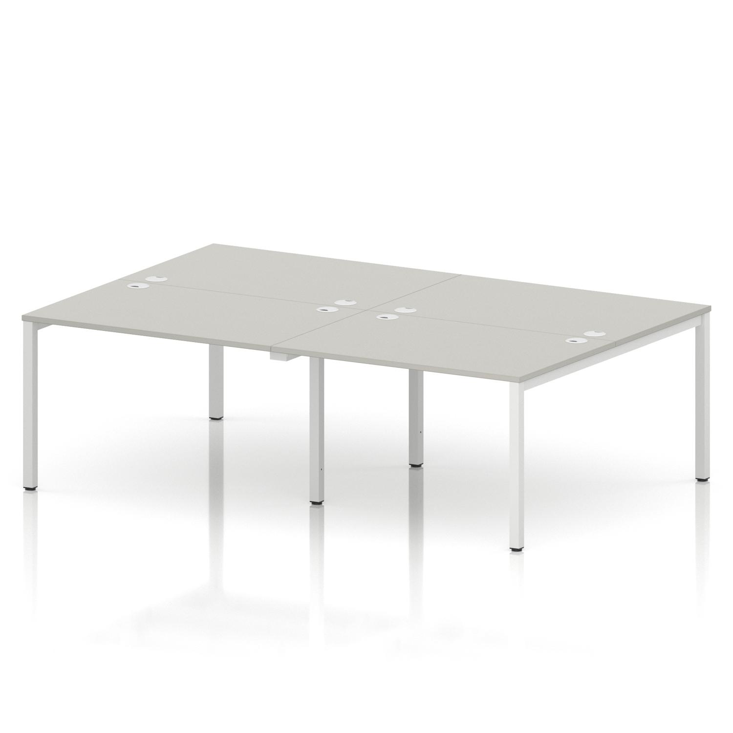Impulse Bench B2B 4 Person 1200 White Frame Office Bench Desk Dove Grey Impulse Bench B2B 4 Person 1200 White Frame Office Bench Desk Dove Grey