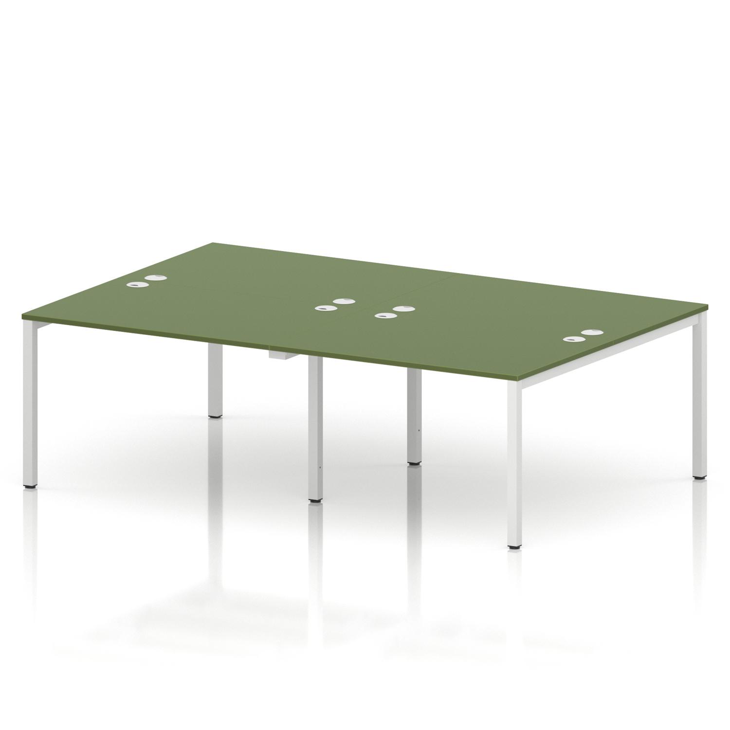 Impulse Bench B2B 4 Person 1200 White Frame Office Bench Desk Moss Green Impulse Bench B2B 4 Person 1200 White Frame Office Bench Desk Moss Green