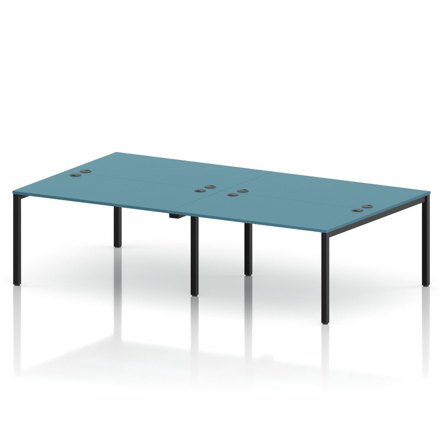 Impulse Bench B2B 4 Person 1400 Black Frame Office Bench Desk Dark Teal Impulse Bench B2B 4 Person 1400 Black Frame Office Bench Desk Dark Teal