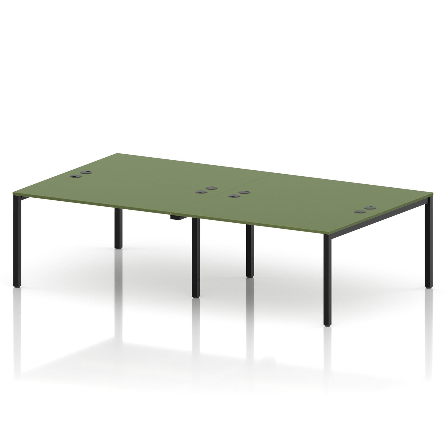 Impulse Bench B2B 4 Person 1400 Black Frame Office Bench Desk Moss Green Impulse Bench B2B 4 Person 1400 Black Frame Office Bench Desk Moss Green