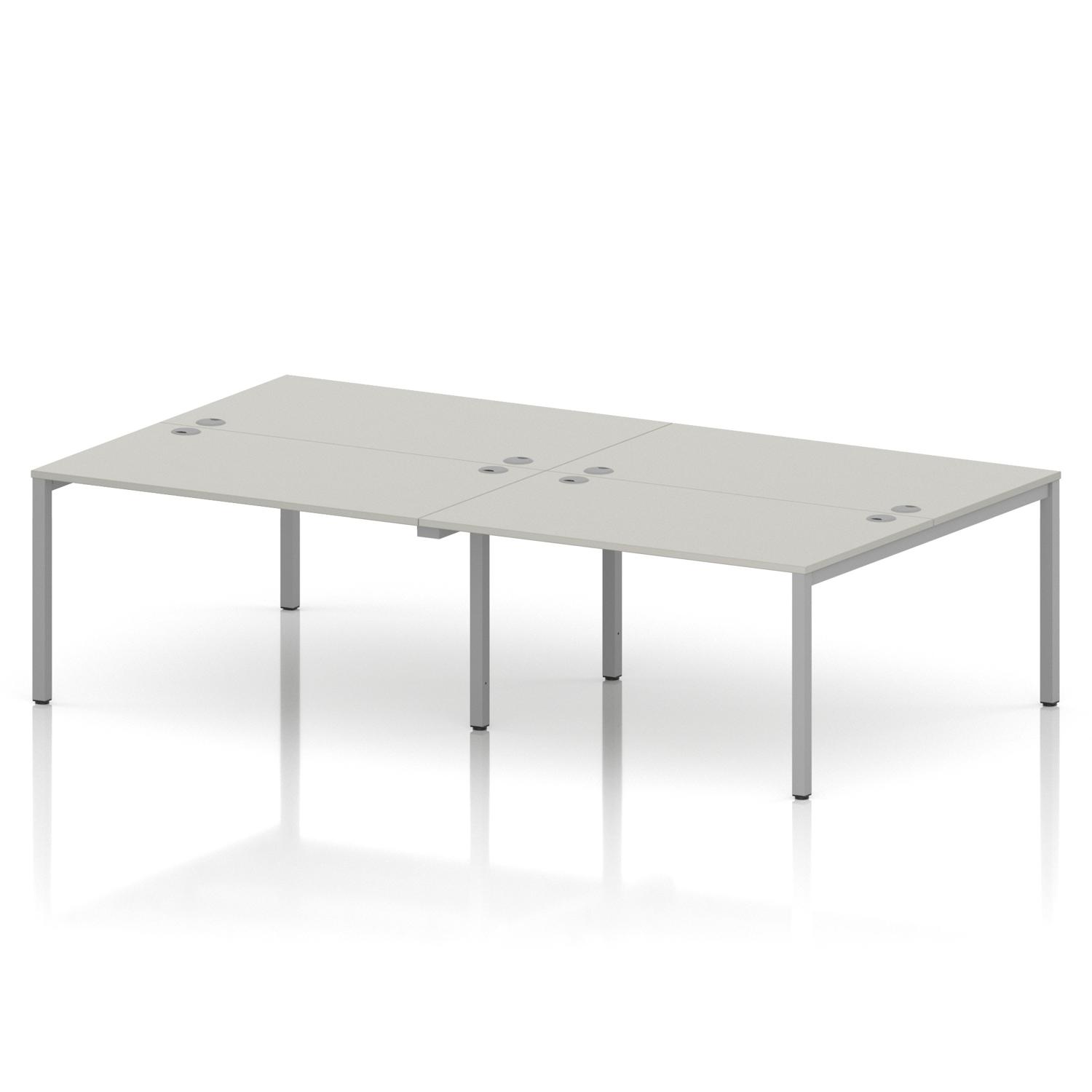 Impulse Bench B2B 4 Person 1400 Silver Frame Office Bench Desk Dove Grey Impulse Bench B2B 4 Person 1400 Silver Frame Office Bench Desk Dove Grey