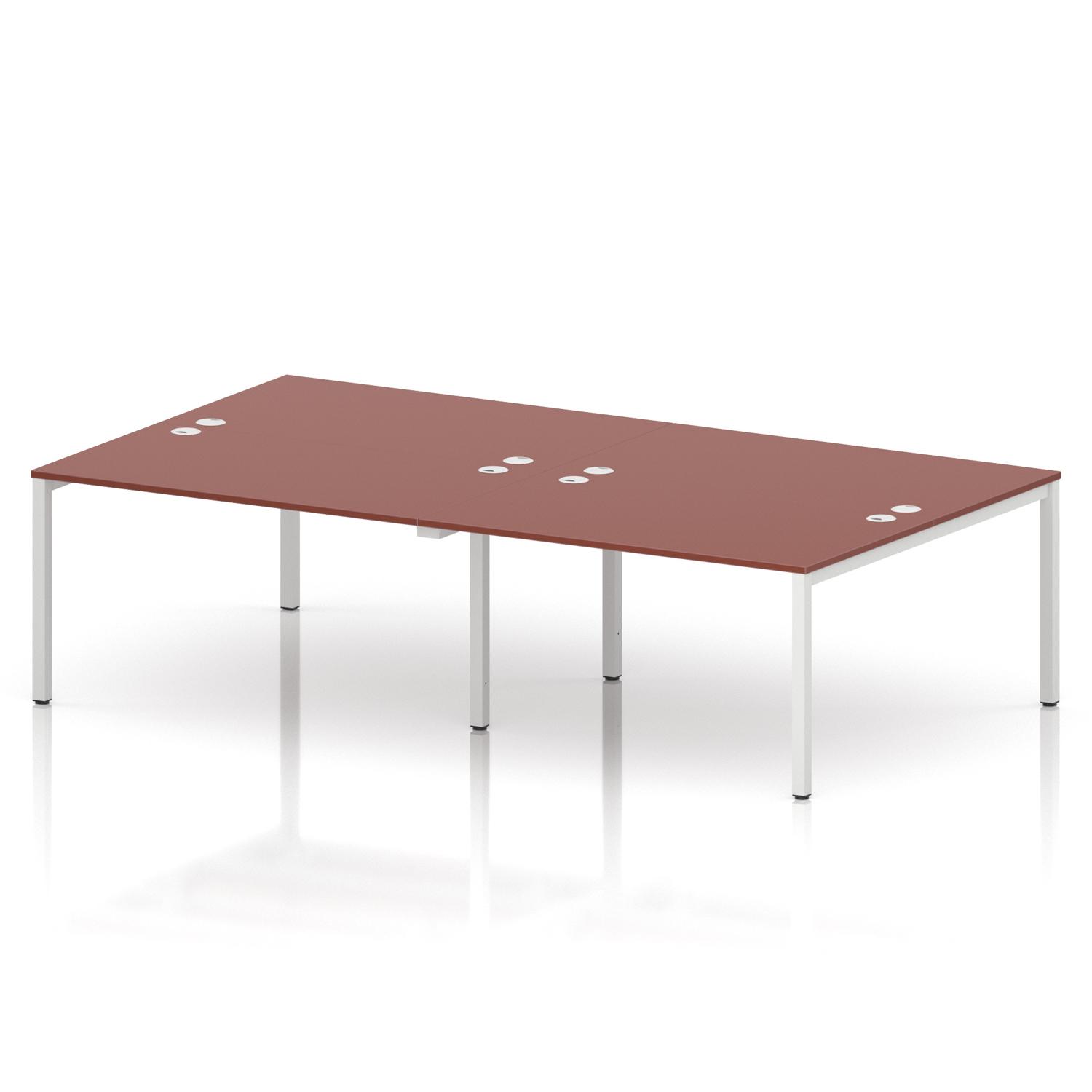 Impulse Bench B2B 4 Person 1400 White Frame Office Bench Desk Brick Red Impulse Bench B2B 4 Person 1400 White Frame Office Bench Desk Brick Red