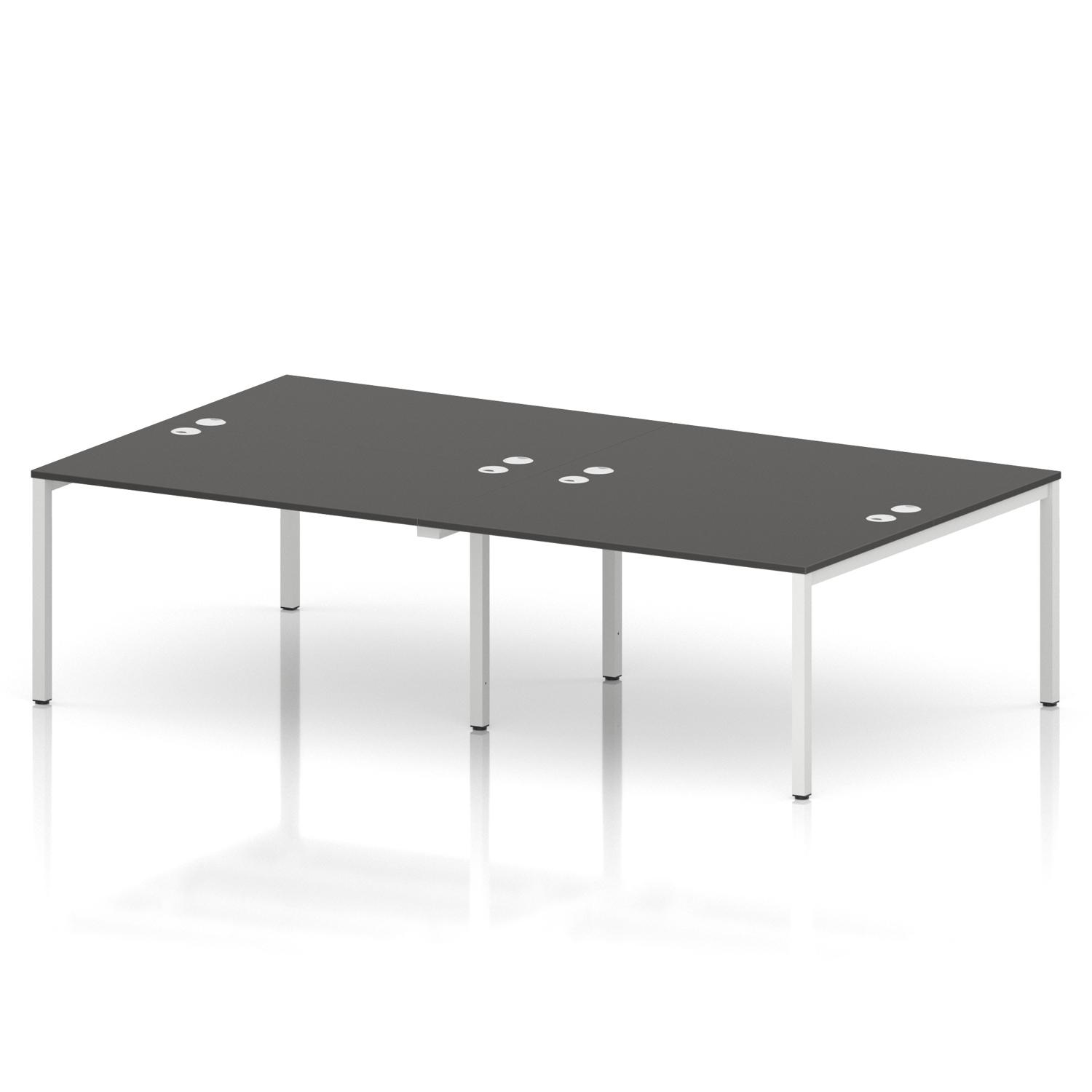 Impulse Bench B2B 4 Person 1400 White Frame Office Bench Desk Carbon Grey Impulse Bench B2B 4 Person 1400 White Frame Office Bench Desk Carbon Grey