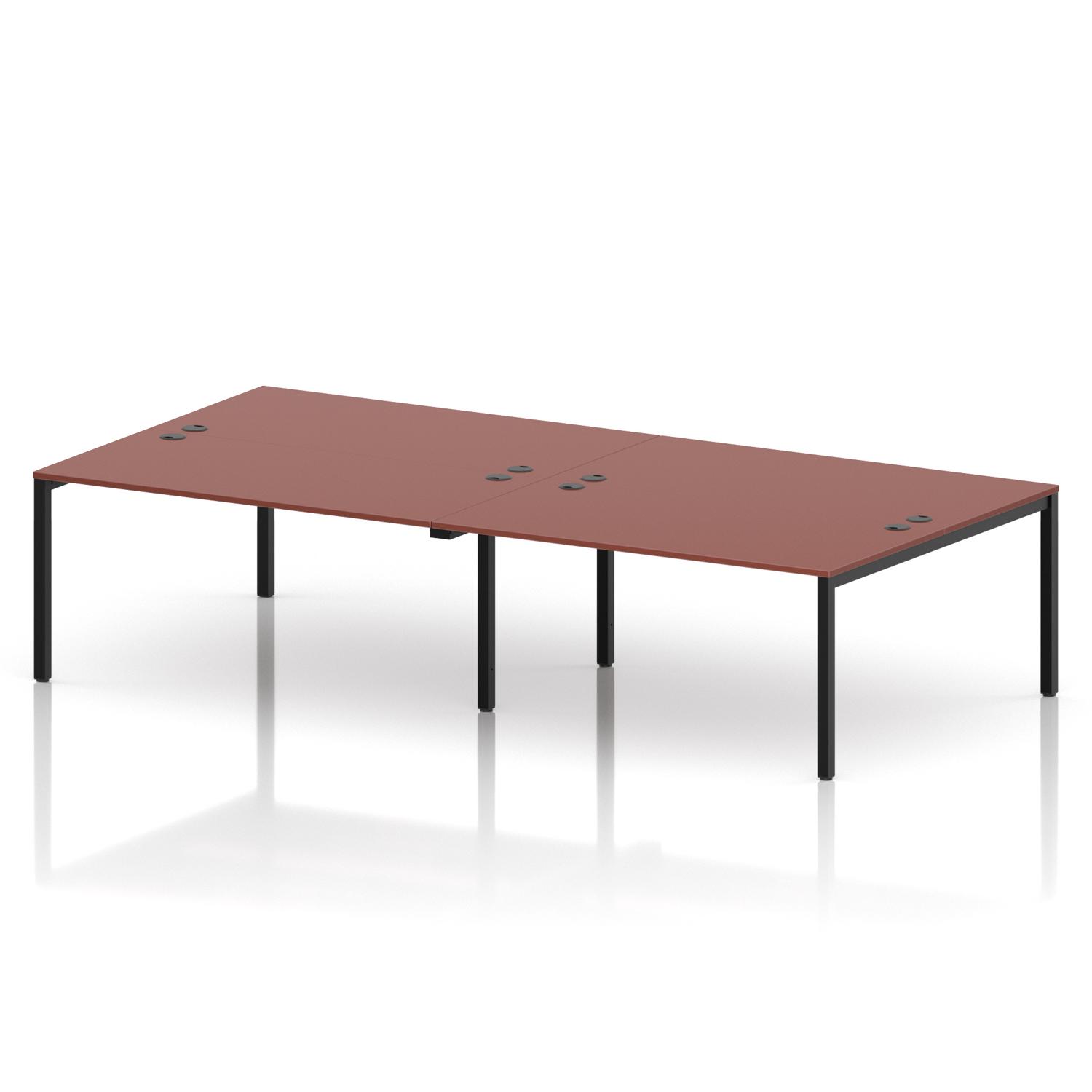 Impulse Bench B2B 4 Person 1600 Black Frame Office Bench Desk Brick Red Impulse Bench B2B 4 Person 1600 Black Frame Office Bench Desk Brick Red