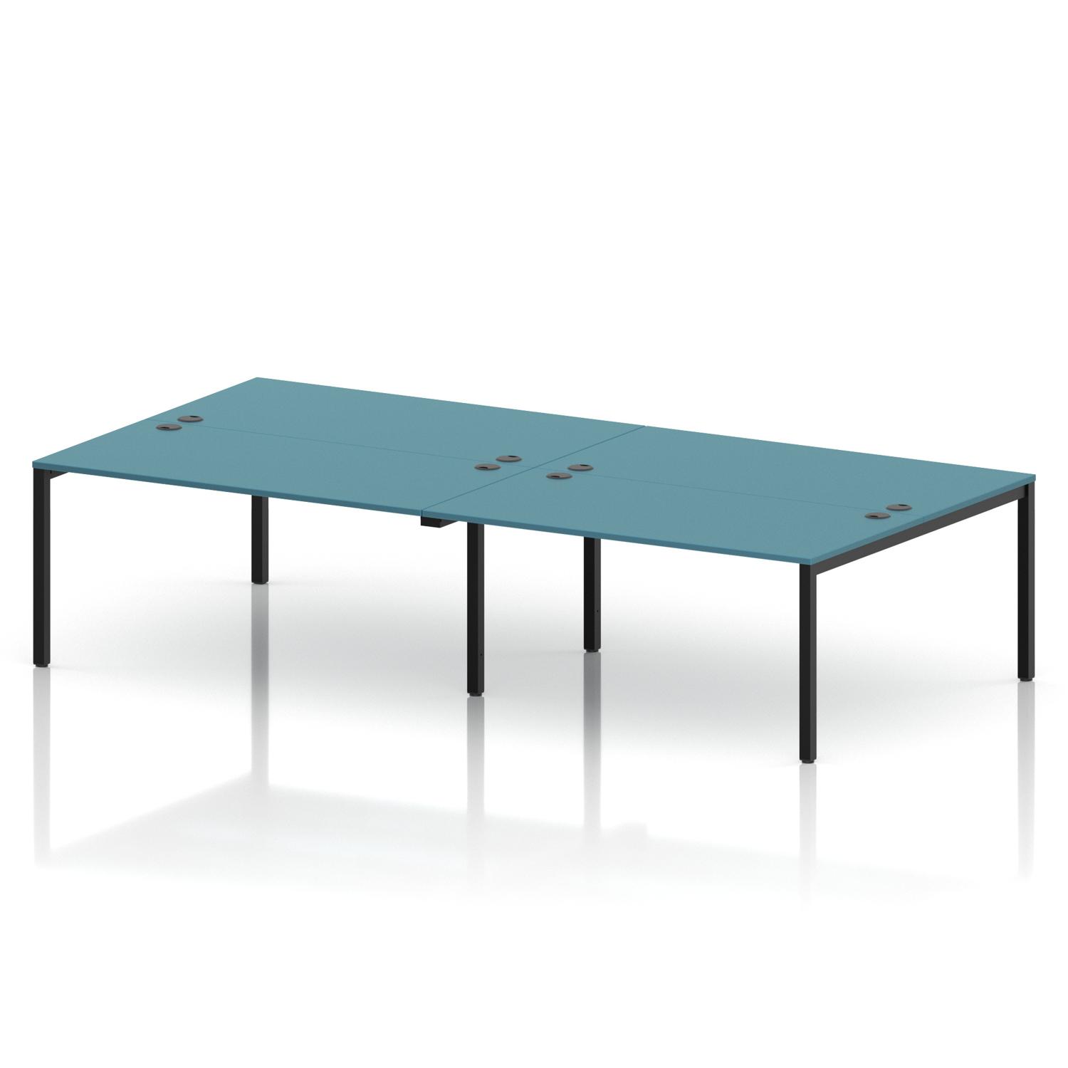 Impulse Bench B2B 4 Person 1600 Black Frame Office Bench Desk Dark Teal Impulse Bench B2B 4 Person 1600 Black Frame Office Bench Desk Dark Teal