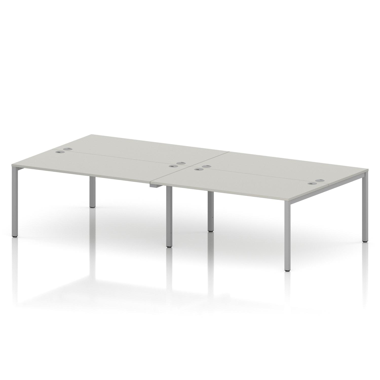 Impulse Bench B2B 4 Person 1600 Silver Frame Office Bench Desk Dove Grey Impulse Bench B2B 4 Person 1600 Silver Frame Office Bench Desk Dove Grey