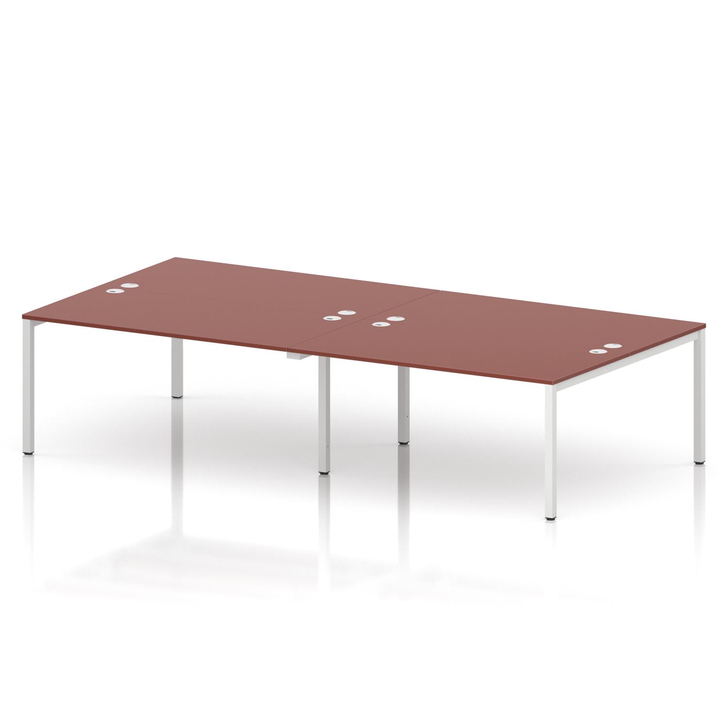 Impulse Bench B2B 4 Person 1600 White Frame Office Bench Desk Brick Red Impulse Bench B2B 4 Person 1600 White Frame Office Bench Desk Brick Red
